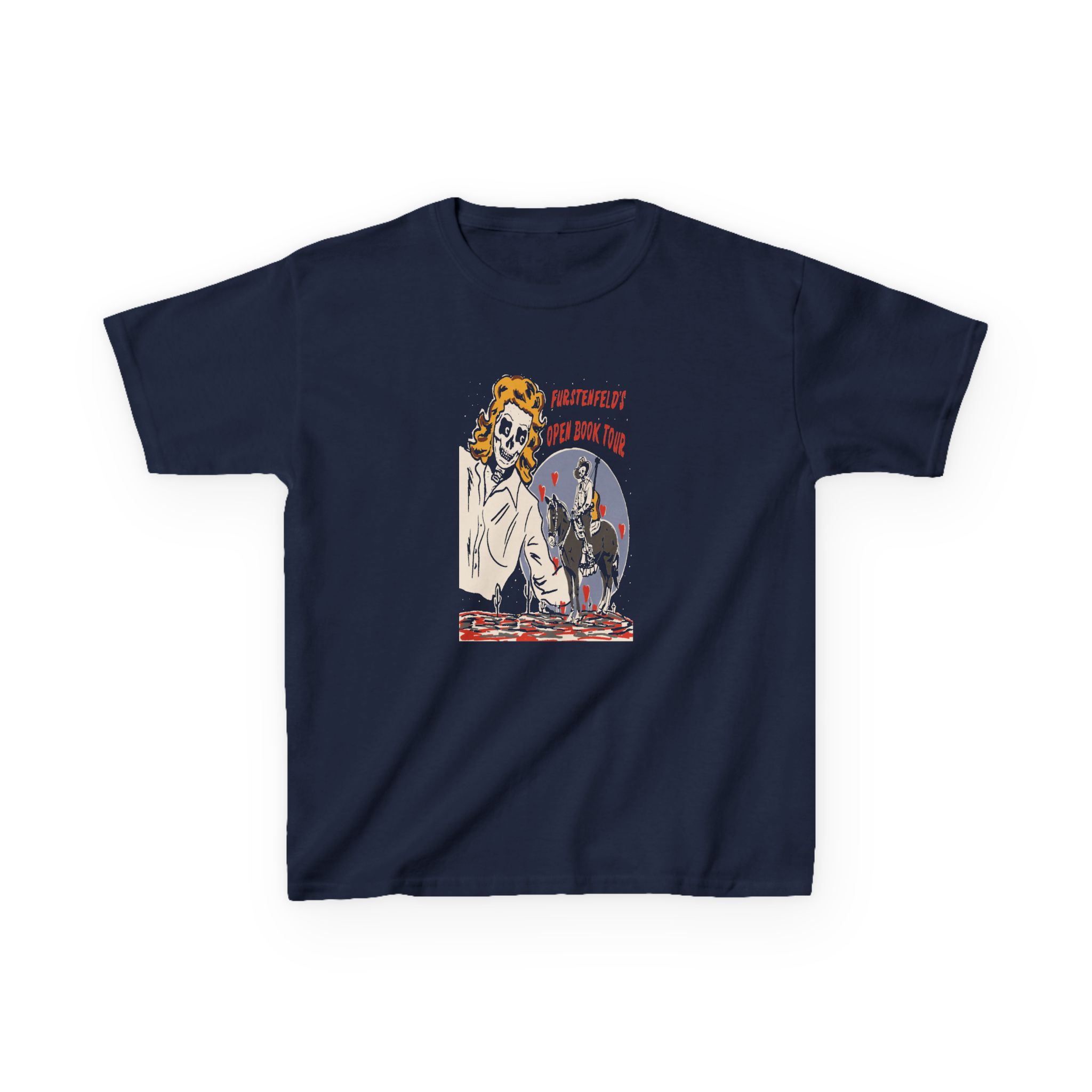 Blue October Open Book Skeleton Cowboy Kids Heavy Cotton™ Tee - Image 5
