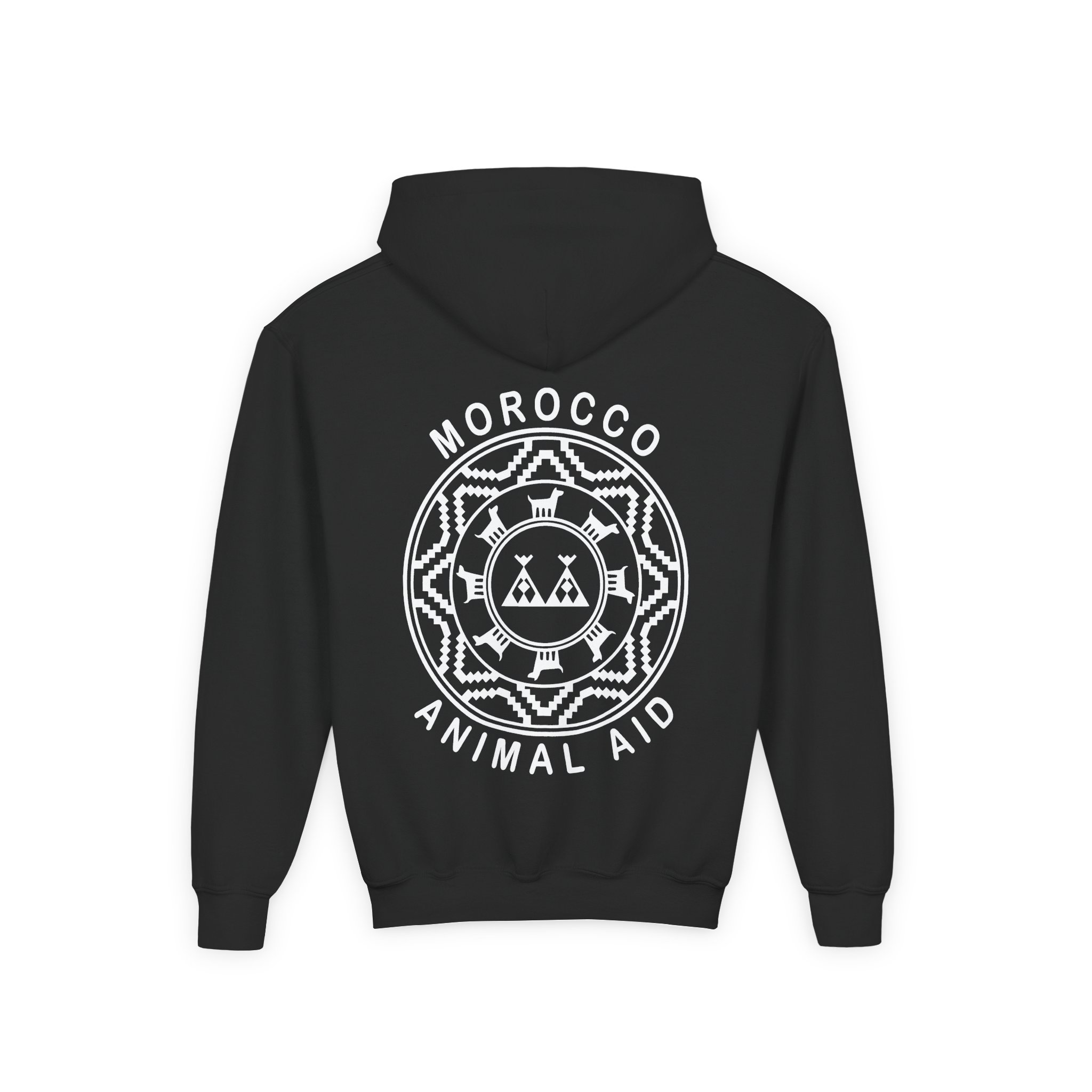 Kinging It Morocco Animal Aid Youth Heavy Blend Hooded Sweatshirt - Image 2