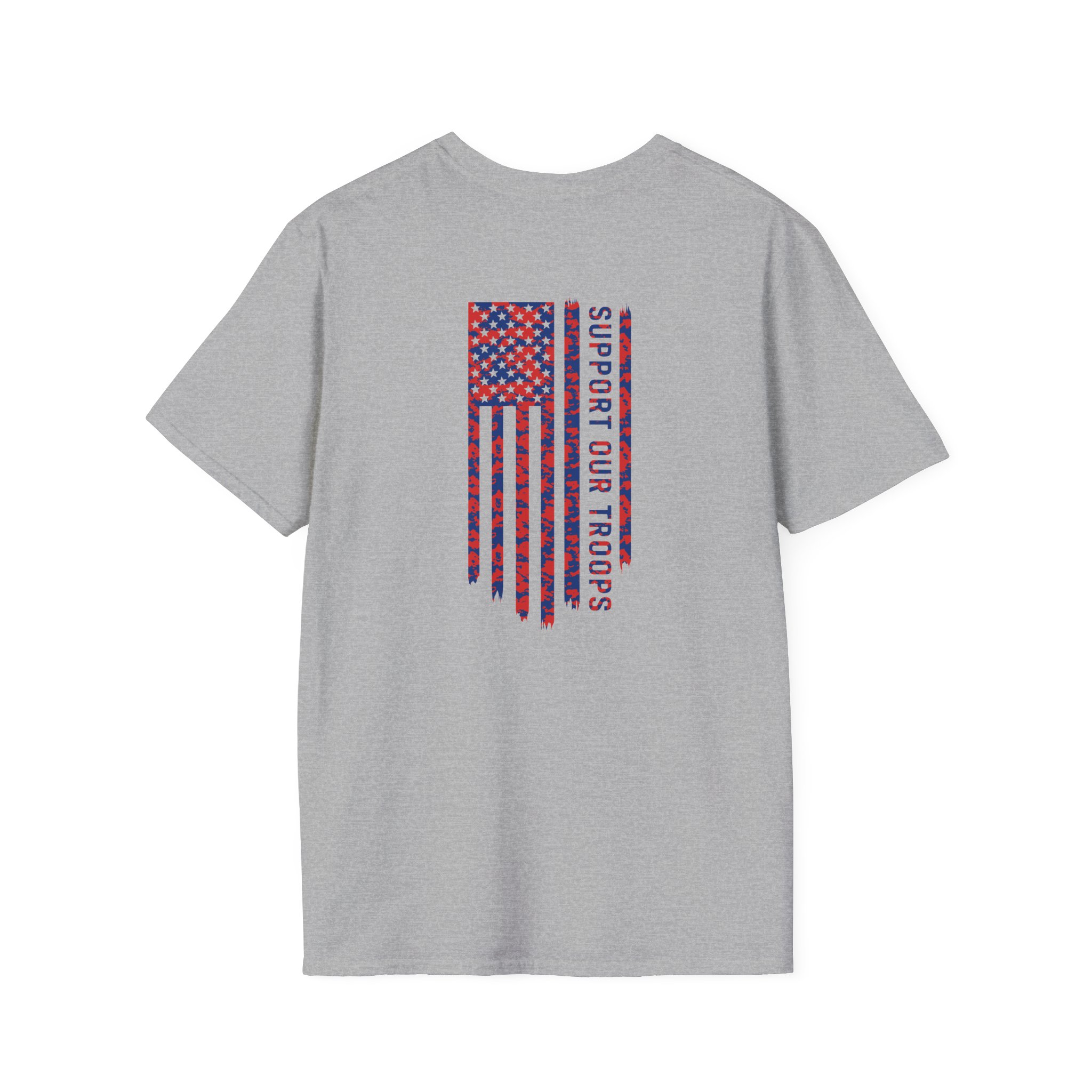 Valuetainment Men's USA Distress Flag Unisex Softstyle T-Shirt - Image 6