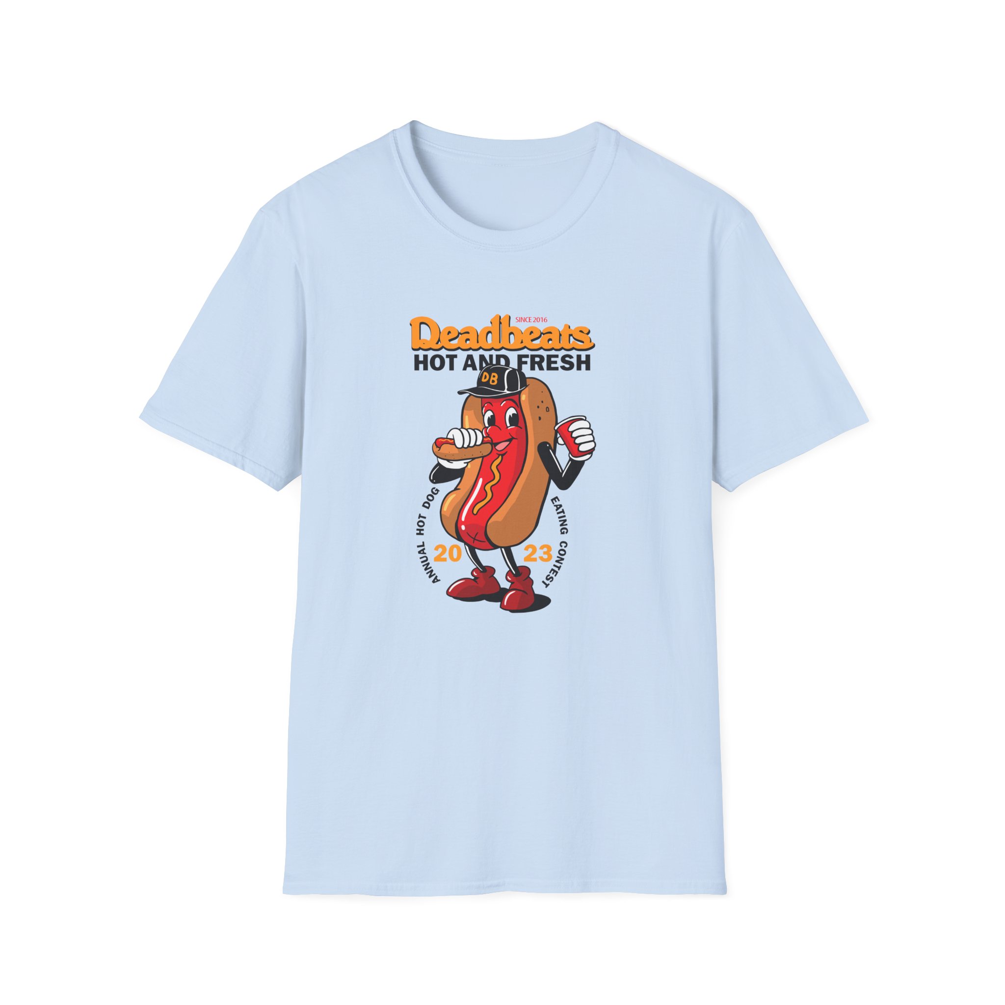 Deadbeats Jamboree Hot Dog Unisex Softstyle T-Shirt - Image 7