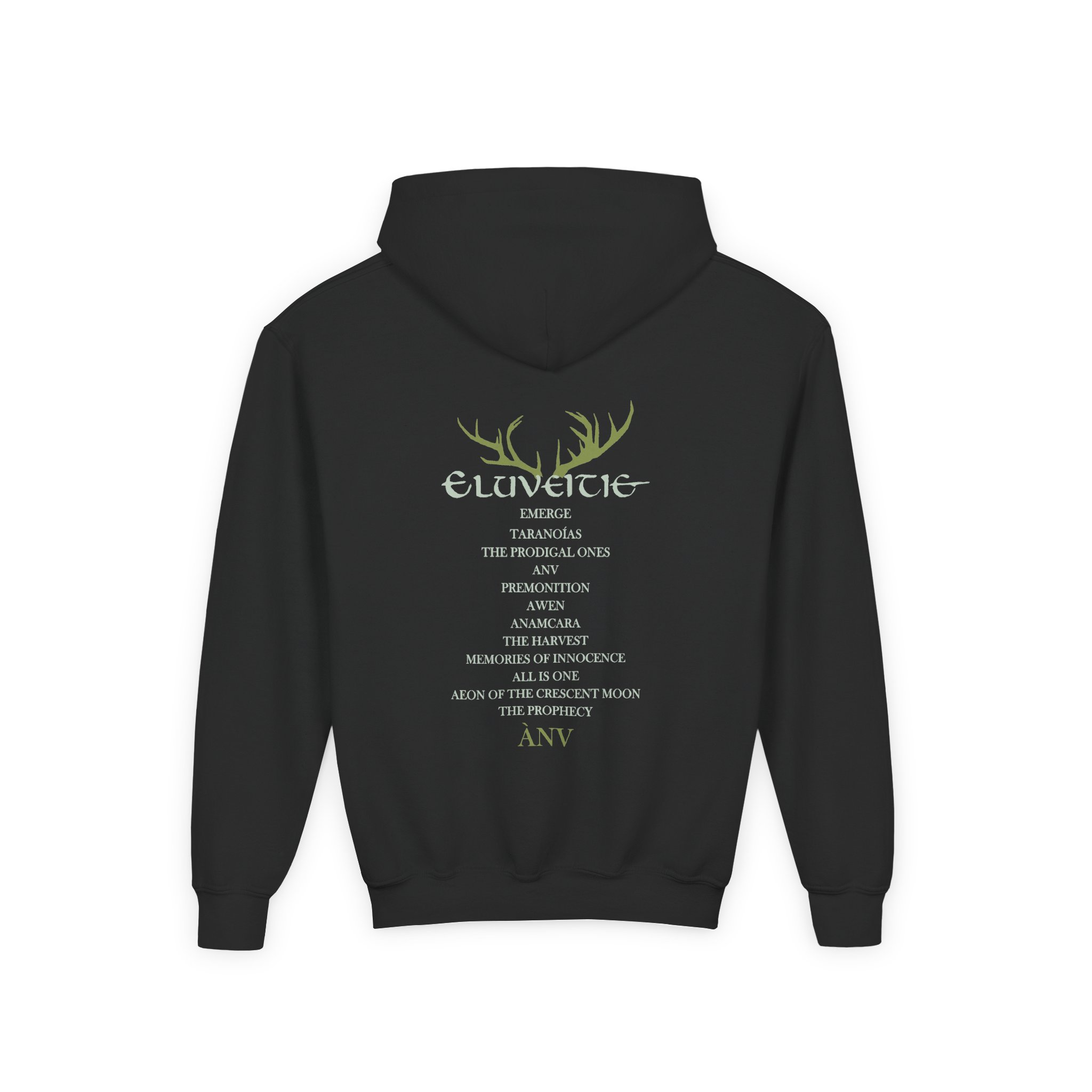 Eluveitie Anv Cover Youth Heavy Blend Hooded Sweatshirt - Image 2