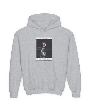Love on Tour Gray Photo Youth Heavy Blend Hooded Sweatshirt