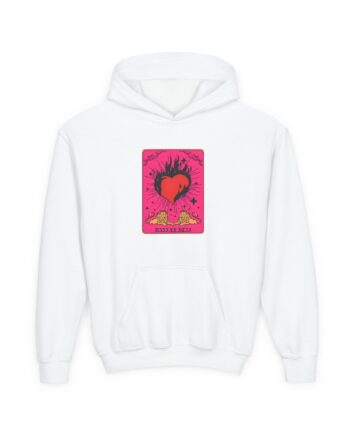 D L Burning Heart Youth Heavy Blend Hooded Sweatshirt