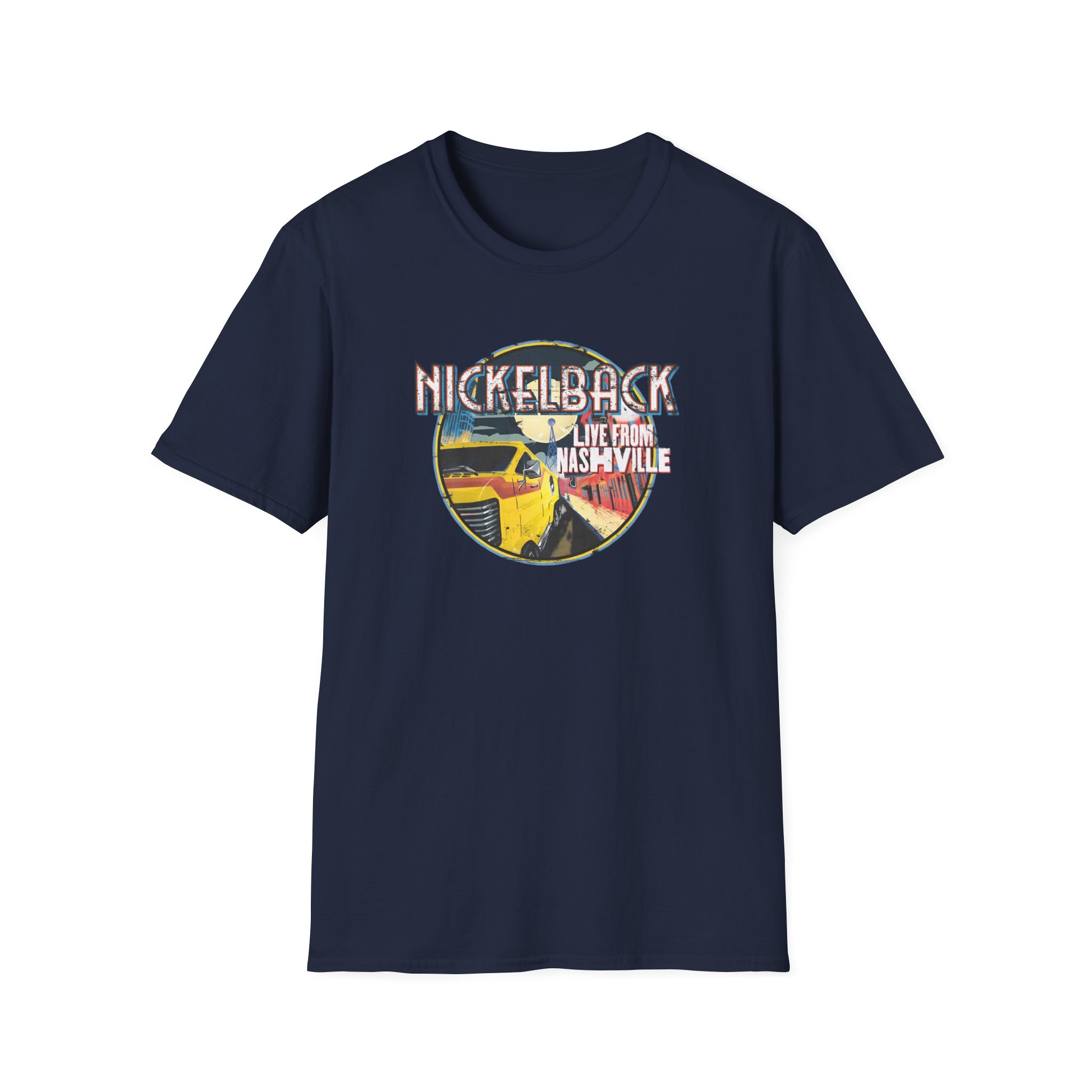 Nickelback Live From Nashville B&W Raglan Unisex Softstyle T-shirt - Image 11