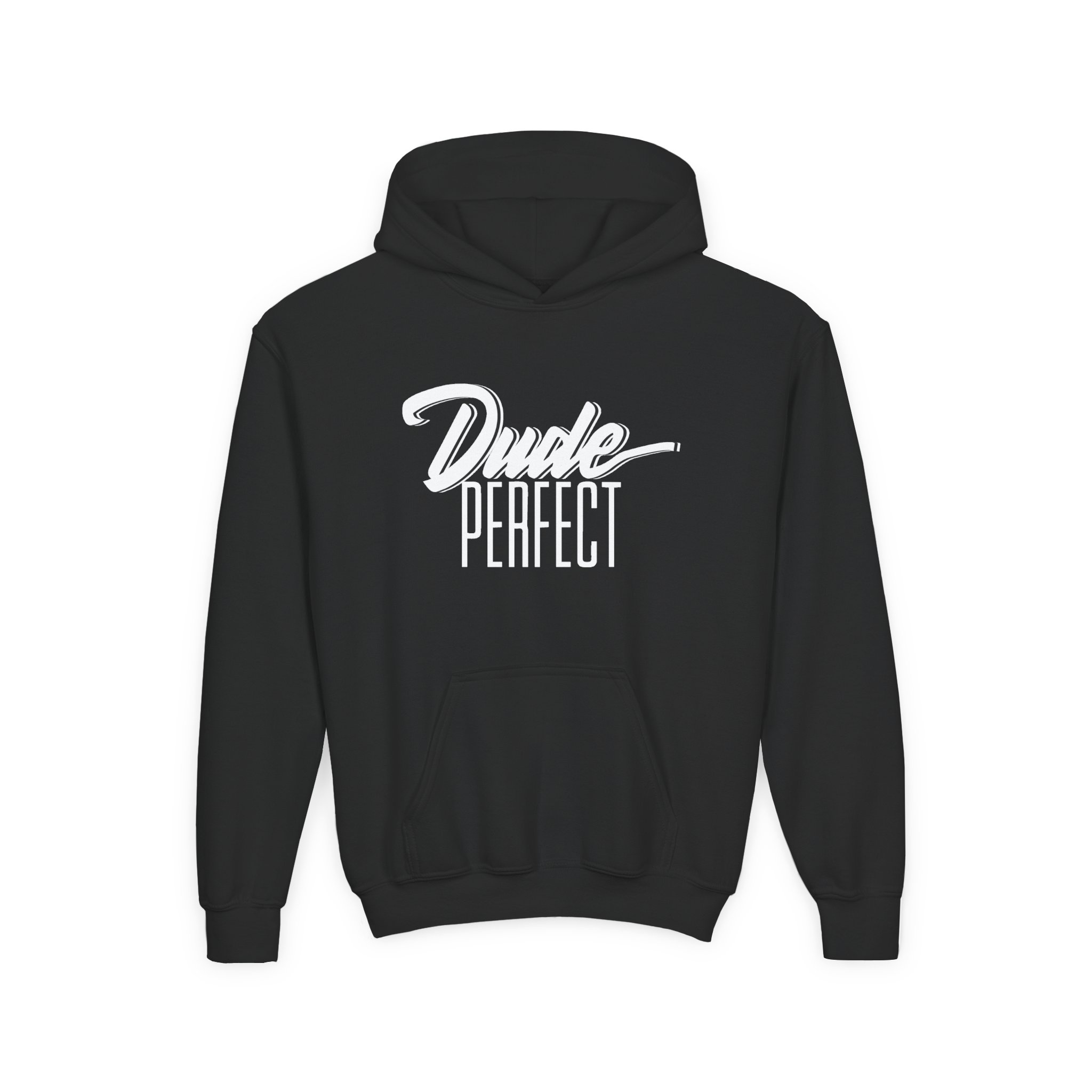 Dude Perfect Dude Script Youth Heavy Blend Hooded Sweatshirt