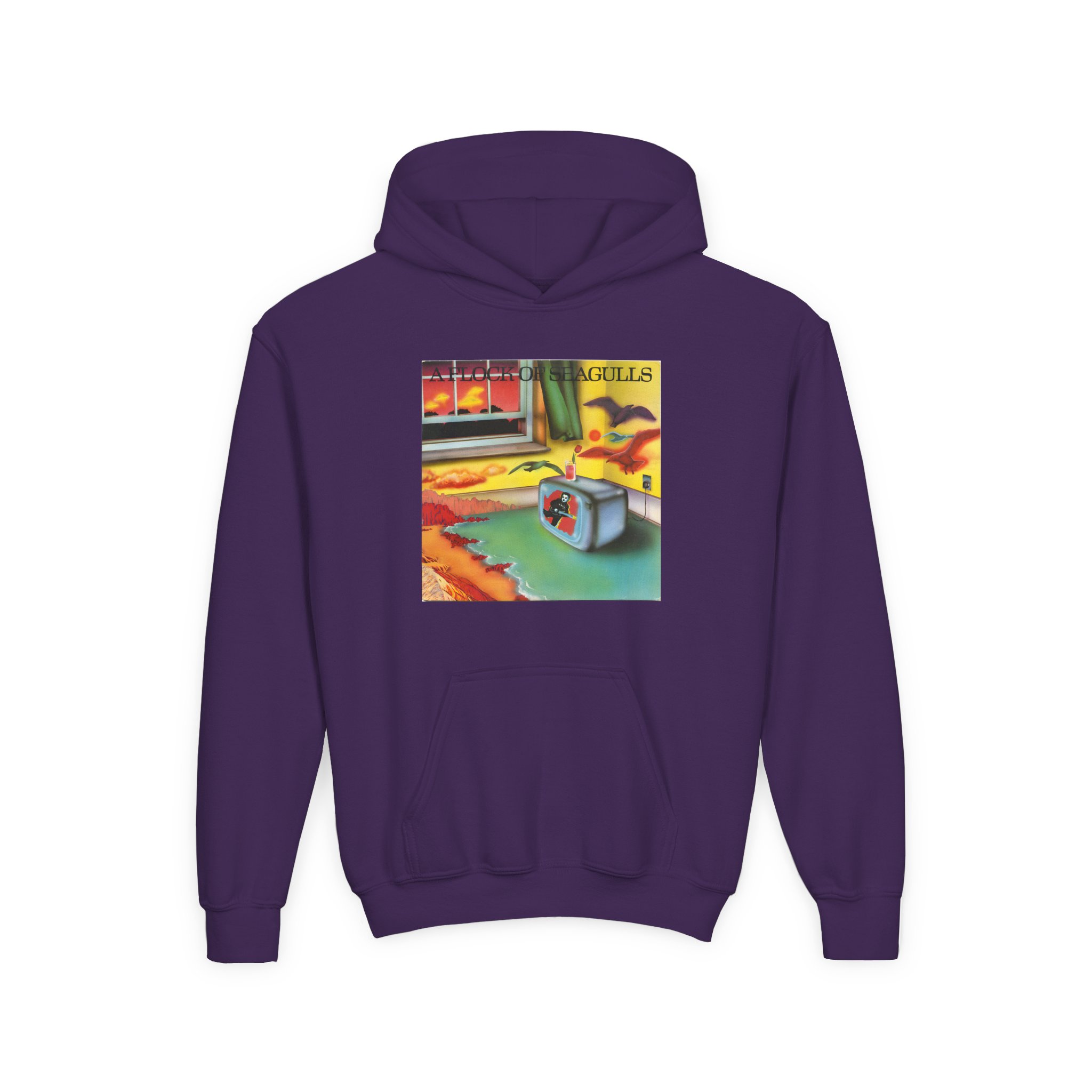 A Flock of Seagulls Original Album Cover Youth Heavy Blend Hooded Sweatshirt - Image 9