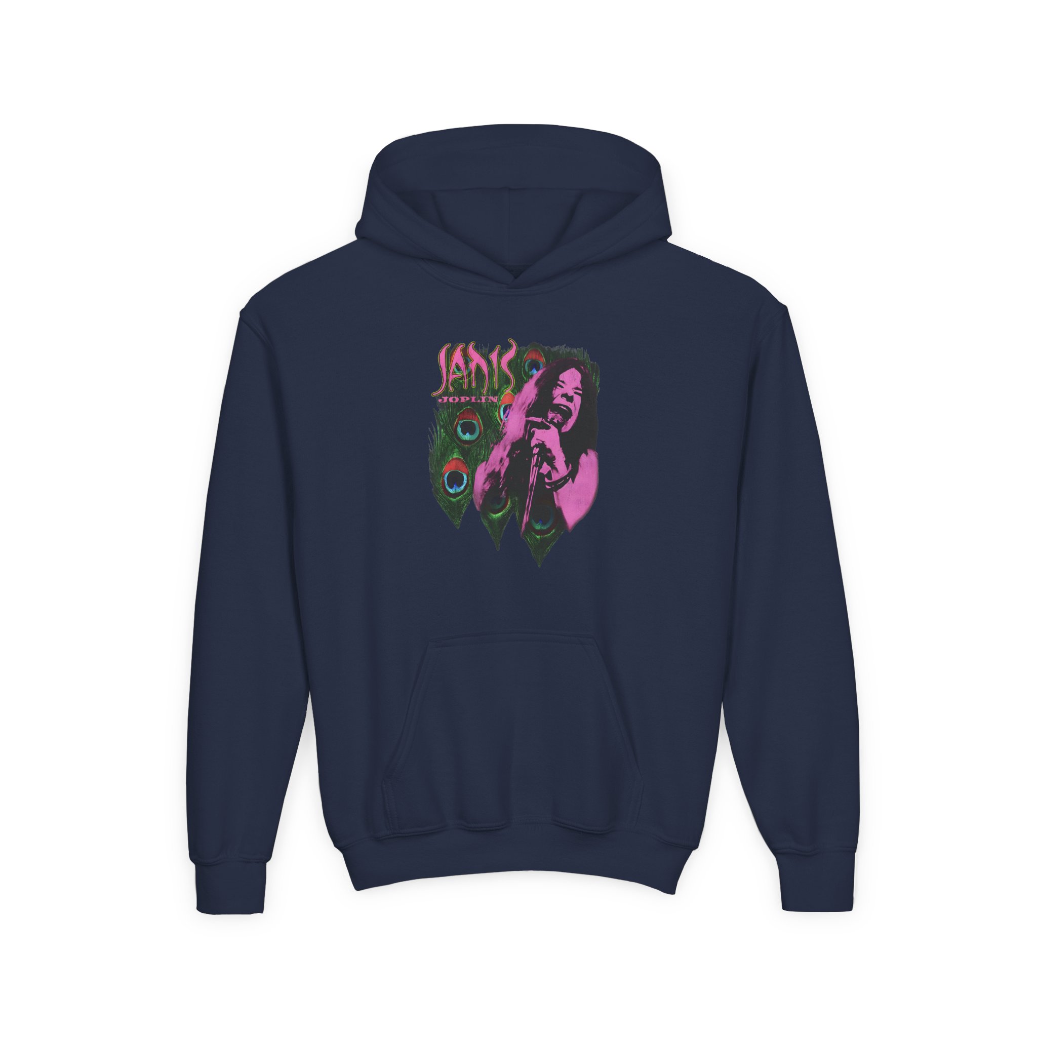 Janis Joplin Sings Vintage Youth Heavy Blend Hooded Sweatshirt - Image 3