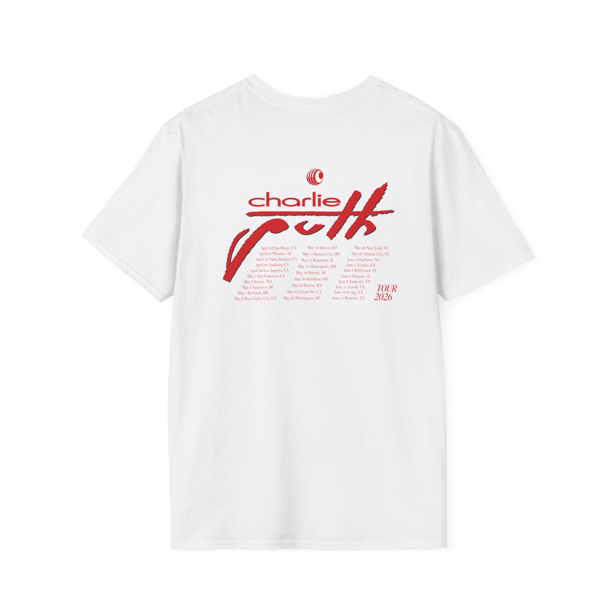 Charlie Puth Charlie Puth 2026 Tour Unisex Softstyle T-Shirt - Image 2