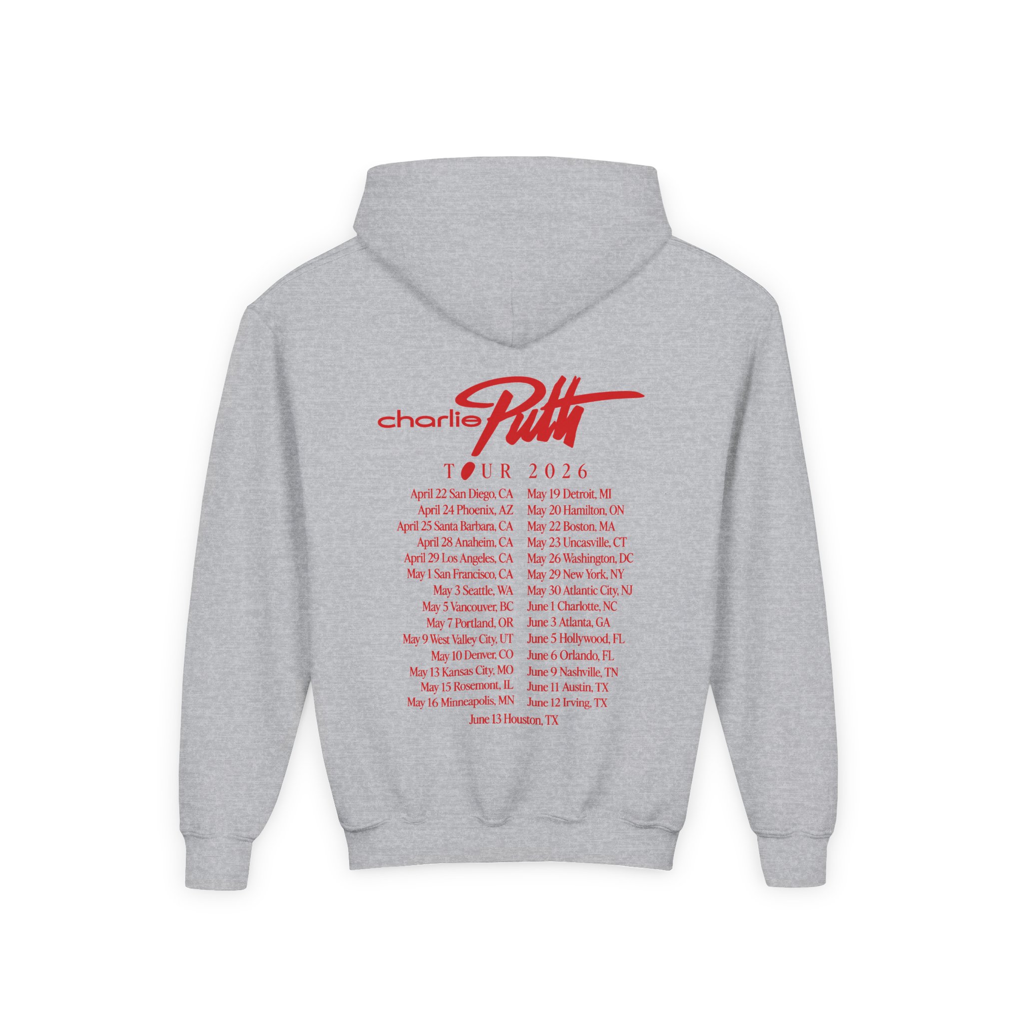 Charlie Puth Whatever's Clever! 2026 Youth Heavy Blend Hooded Sweatshirt - Image 4