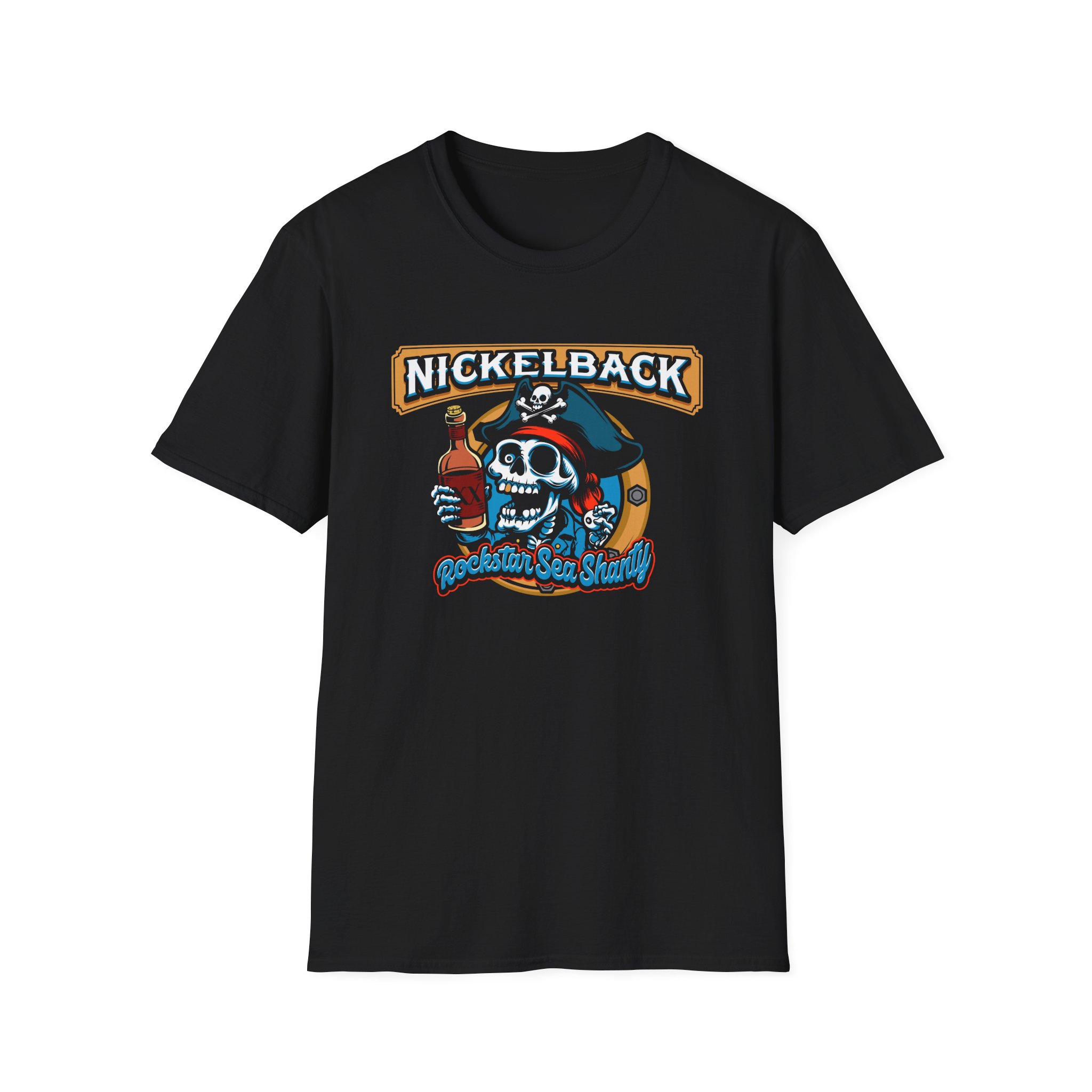 Nickelback Rockstar Sea Shanty Garment Dyed Unisex Softstyle T-Shirt