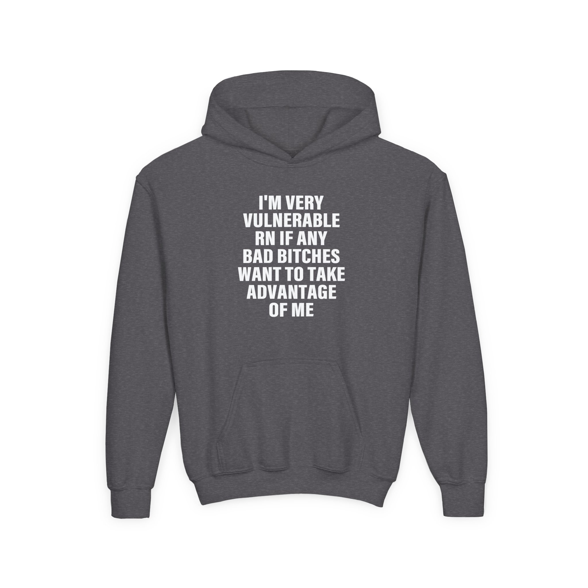 Dom Dolla I'm Very Vulnerable Rn if Any Bad Bitches Want to Take Advantage of Me Youth Heavy Blend Hooded Sweatshirt - Image 9