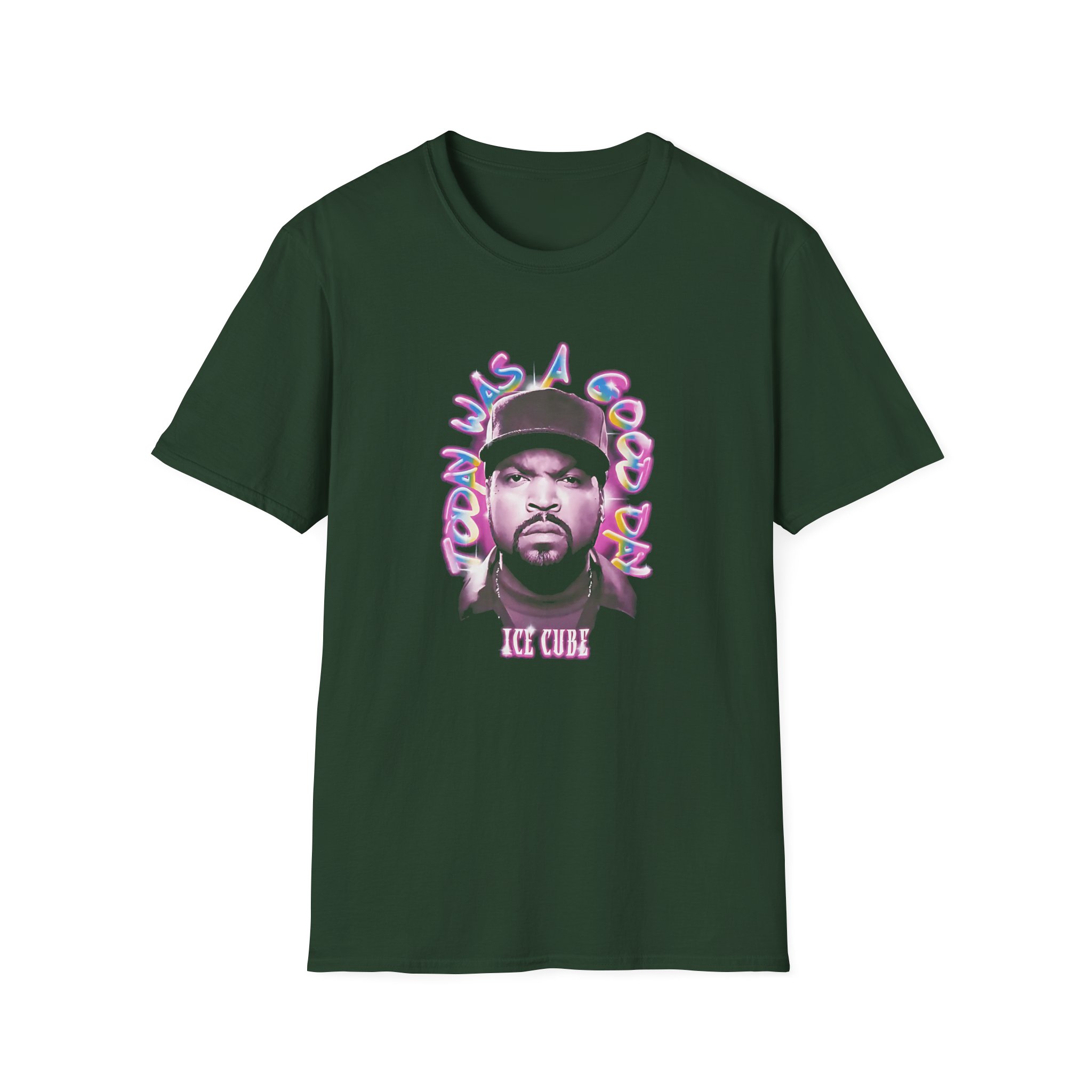 Ice Cube Airbrush Portrait Unisex Softstyle T-Shirt - Image 5