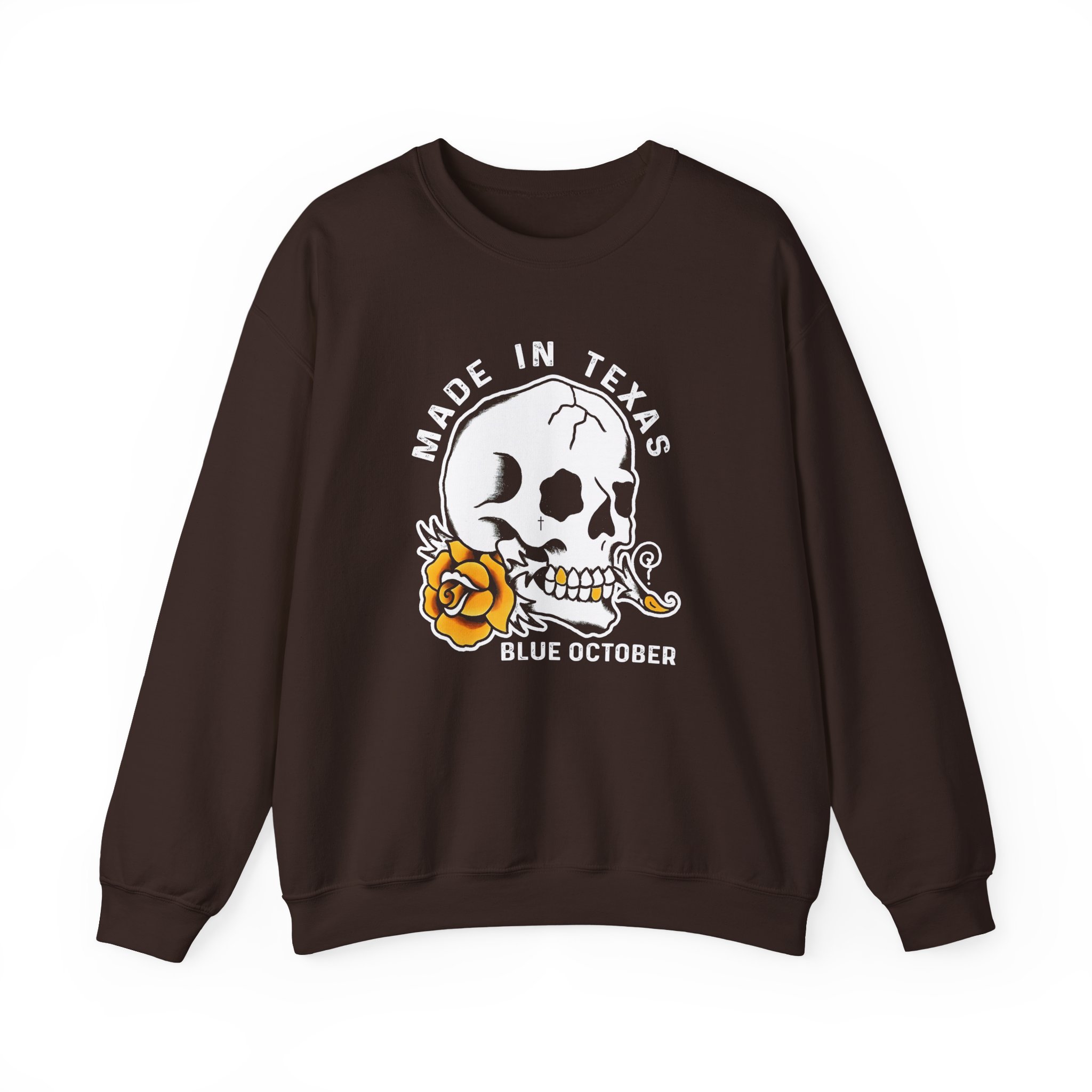 Blue October Skull Rose Unisex Heavy Blend™ Crewneck Sweatshirt - Image 5