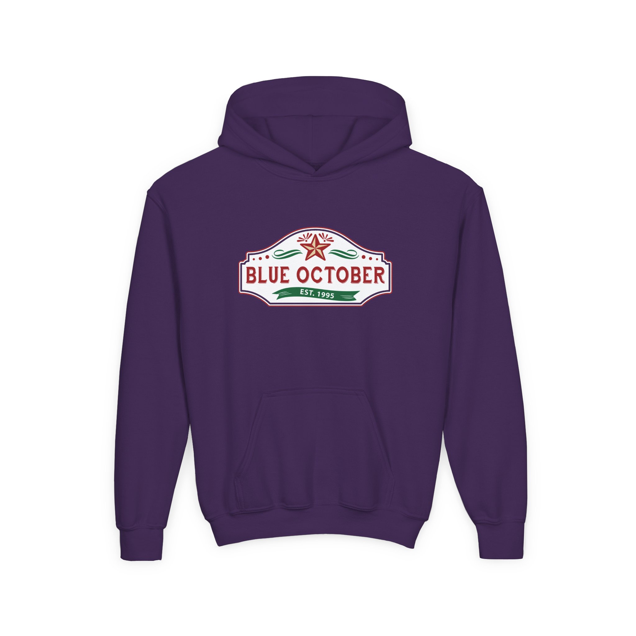 Blue October Est 1995 Youth Heavy Blend Hooded Sweatshirt - Image 11