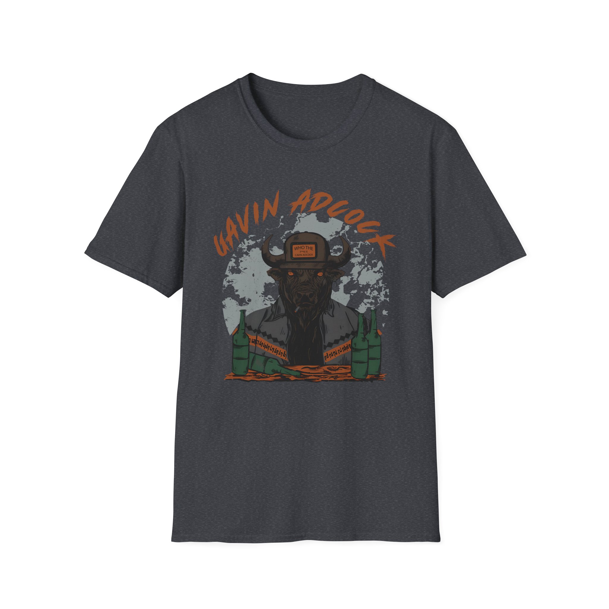 Gavin Adcock Graphite Bull Unisex Softstyle T-Shirt - Image 9