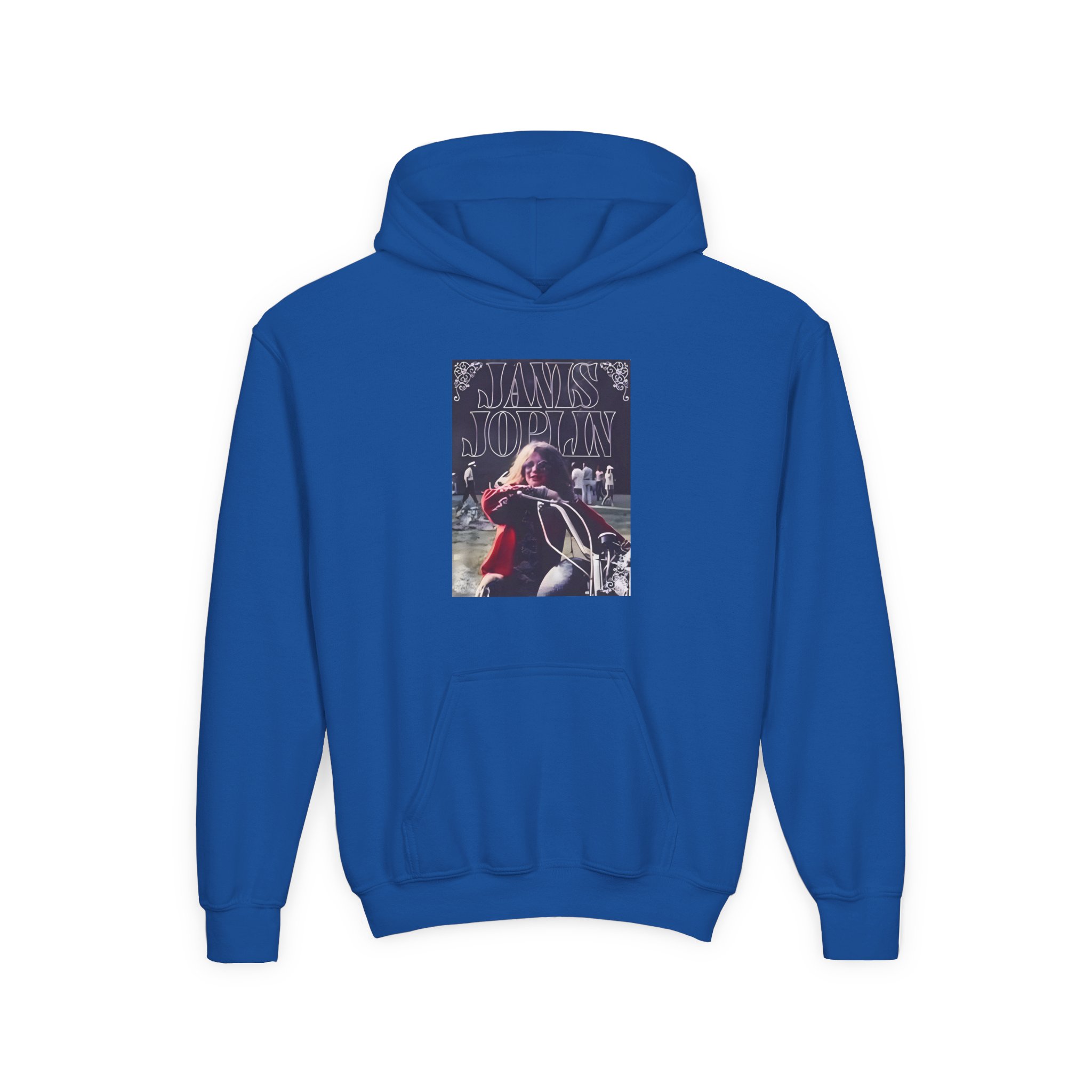 Janis Joplin Greatest Hits Motorcycle Cover Youth Heavy Blend Hooded Sweatshirt - Image 13