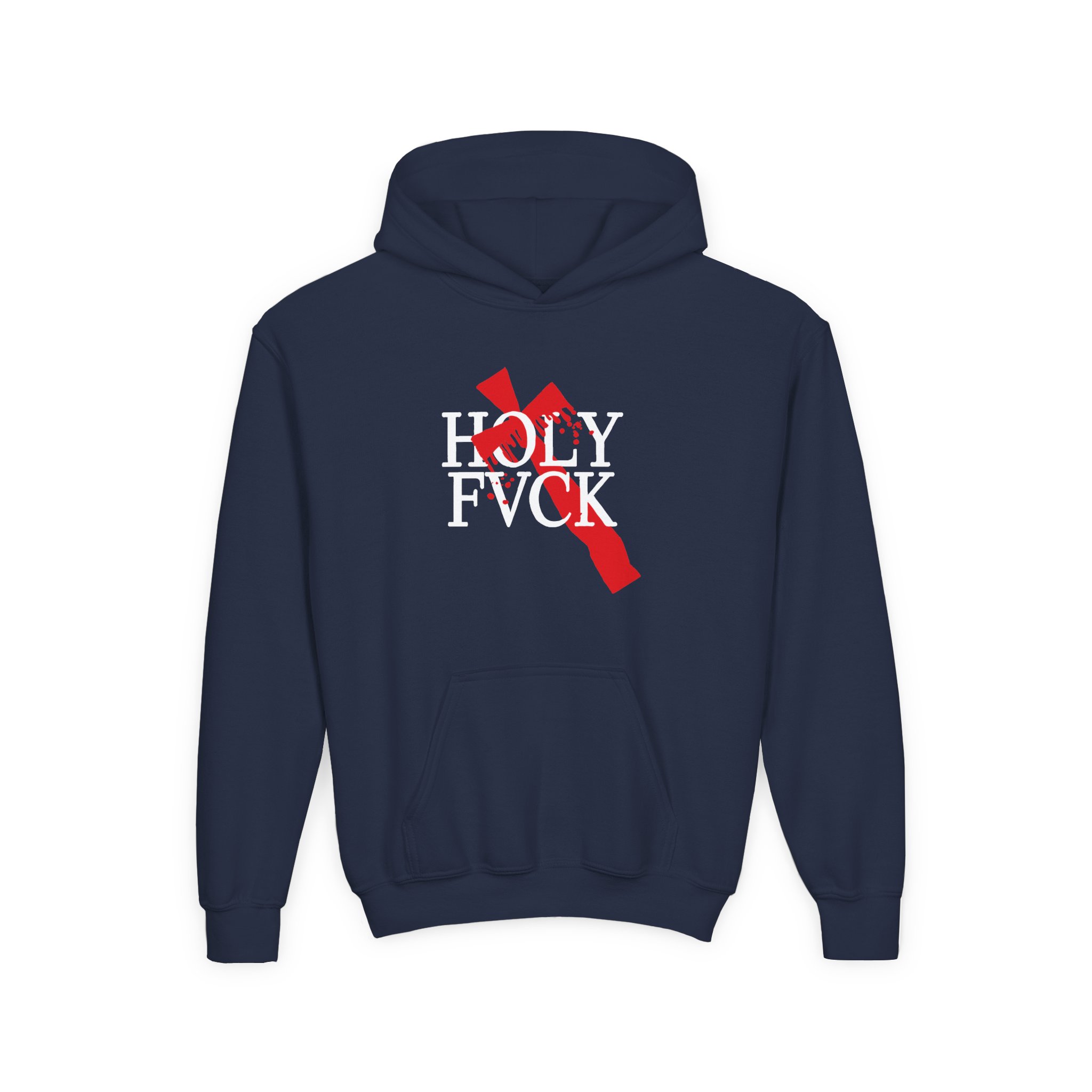 D L Bleeding Cross Youth Heavy Blend Hooded Sweatshirt - Image 5