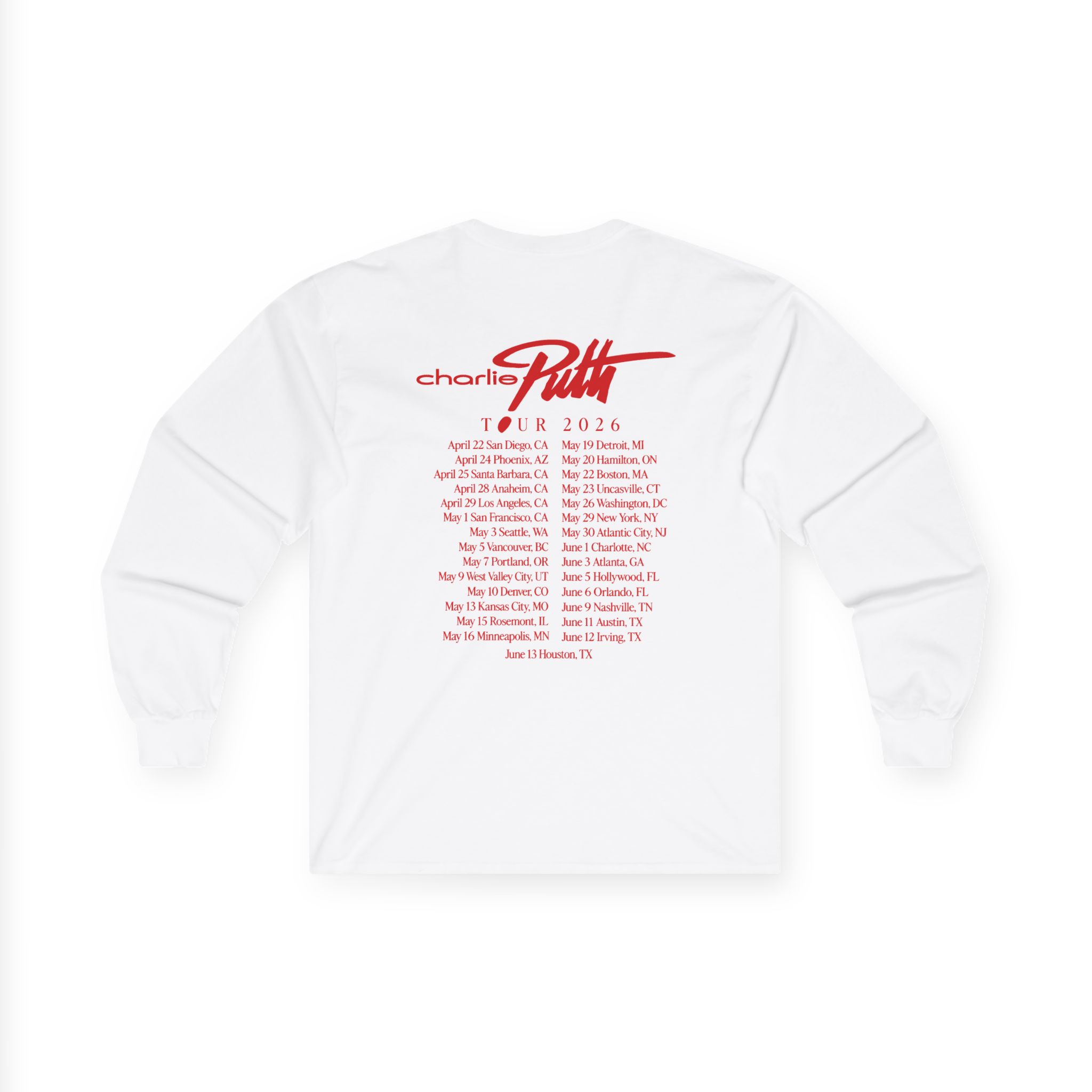 Charlie Puth Whatever's Clever! 2026 Unisex Ultra Cotton Long Sleeve Tee - Image 2