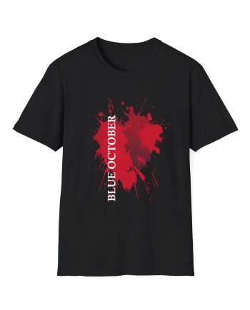 Blue October Splatter Heart Unisex Softstyle T-Shirt