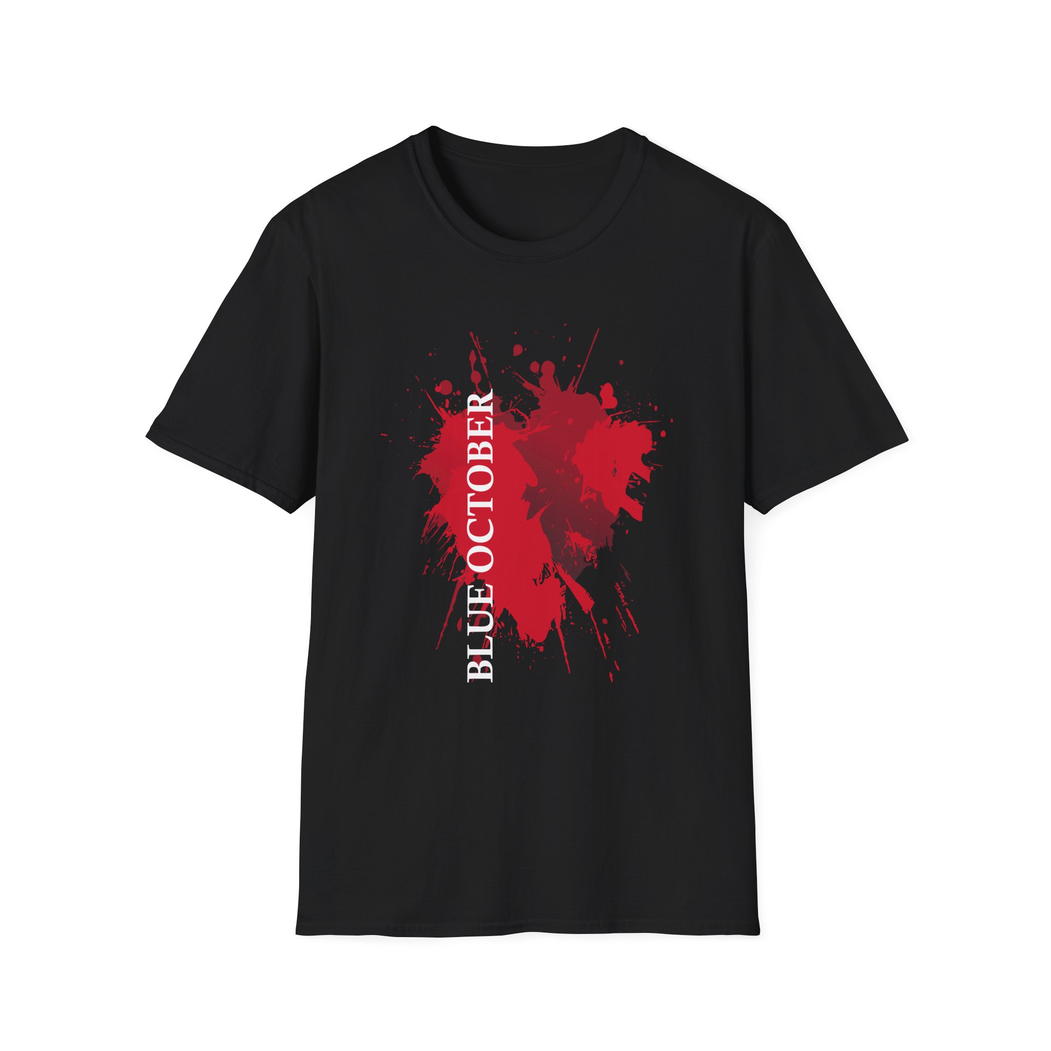 Blue October Splatter Heart Unisex Softstyle T-Shirt
