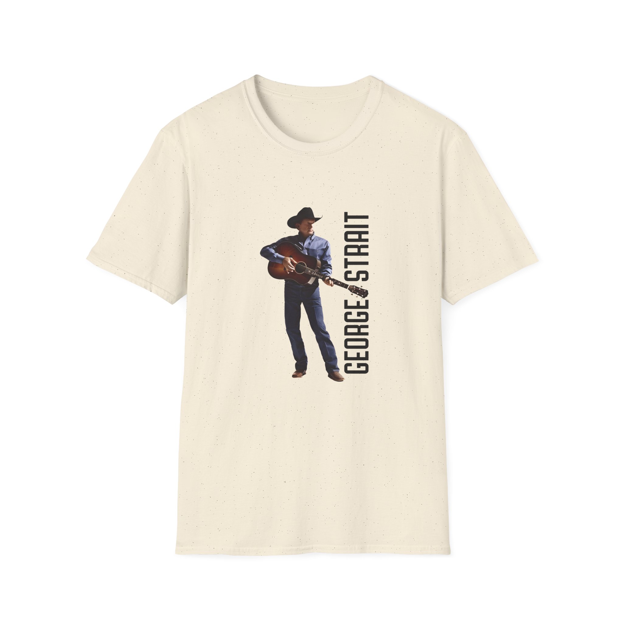 George Strait Heather Denim Silhouette Unisex Softstyle T-Shirt - Image 9