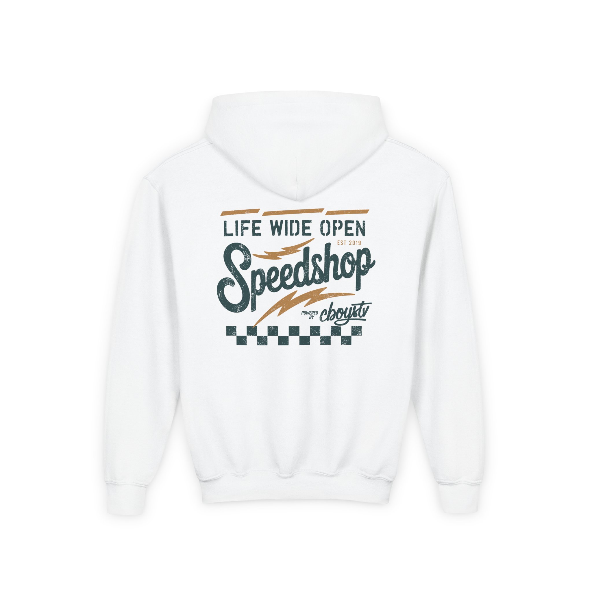 Cboystv Speed Shop Youth Heavy Blend Hooded Sweatshirt - Image 2