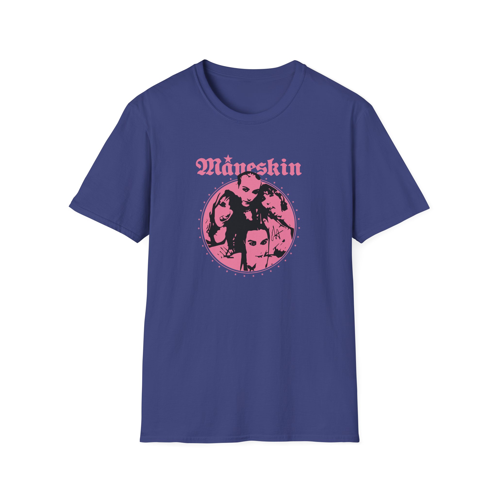 Maneskin Pink Fisheye Band Unisex Softstyle T-Shirt - Image 15