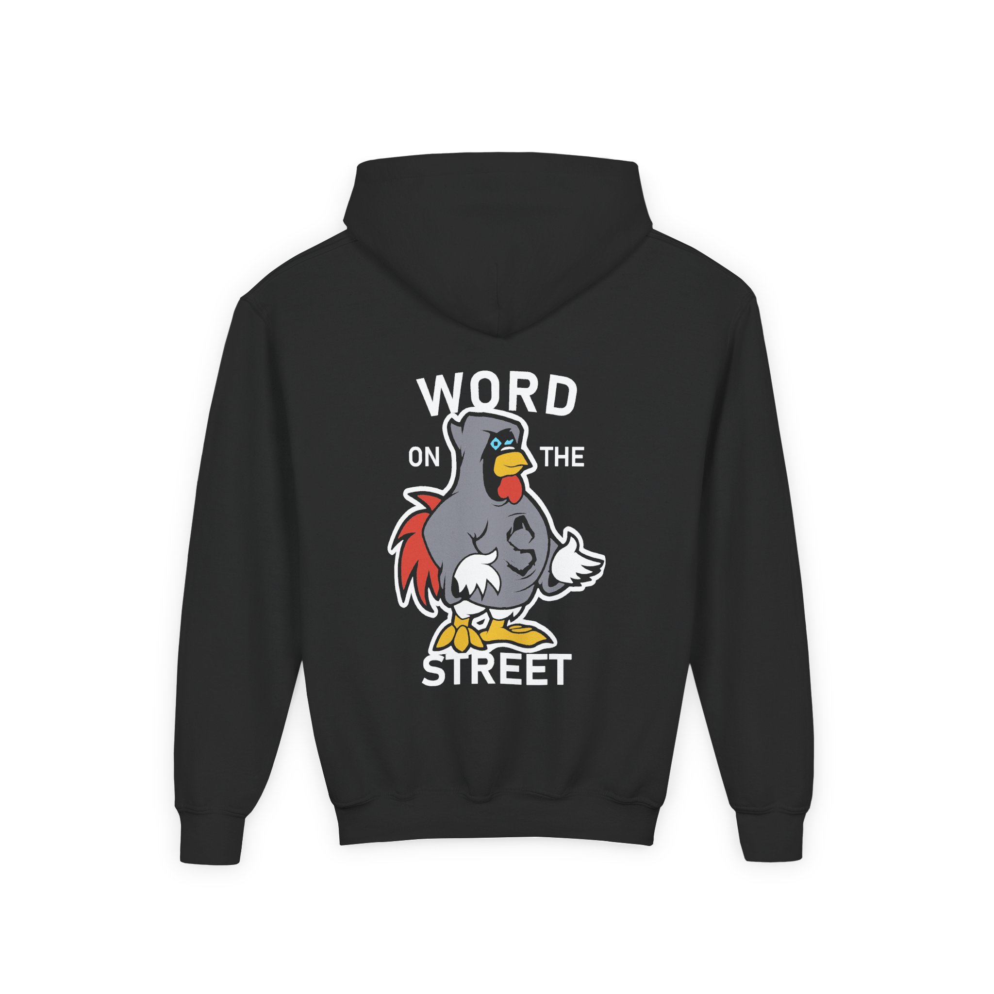 Shroud Chicken Word On The Street Youth Heavy Blend Hooded Sweatshirt - Image 2