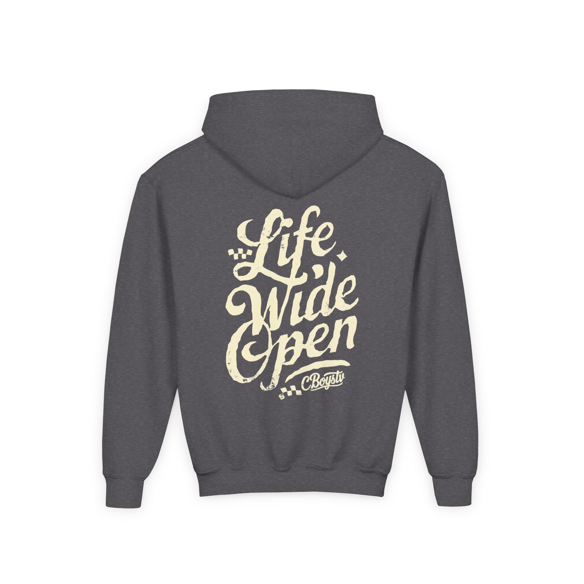 Cboystv Tan Script Youth Heavy Blend Hooded Sweatshirt - Image 8