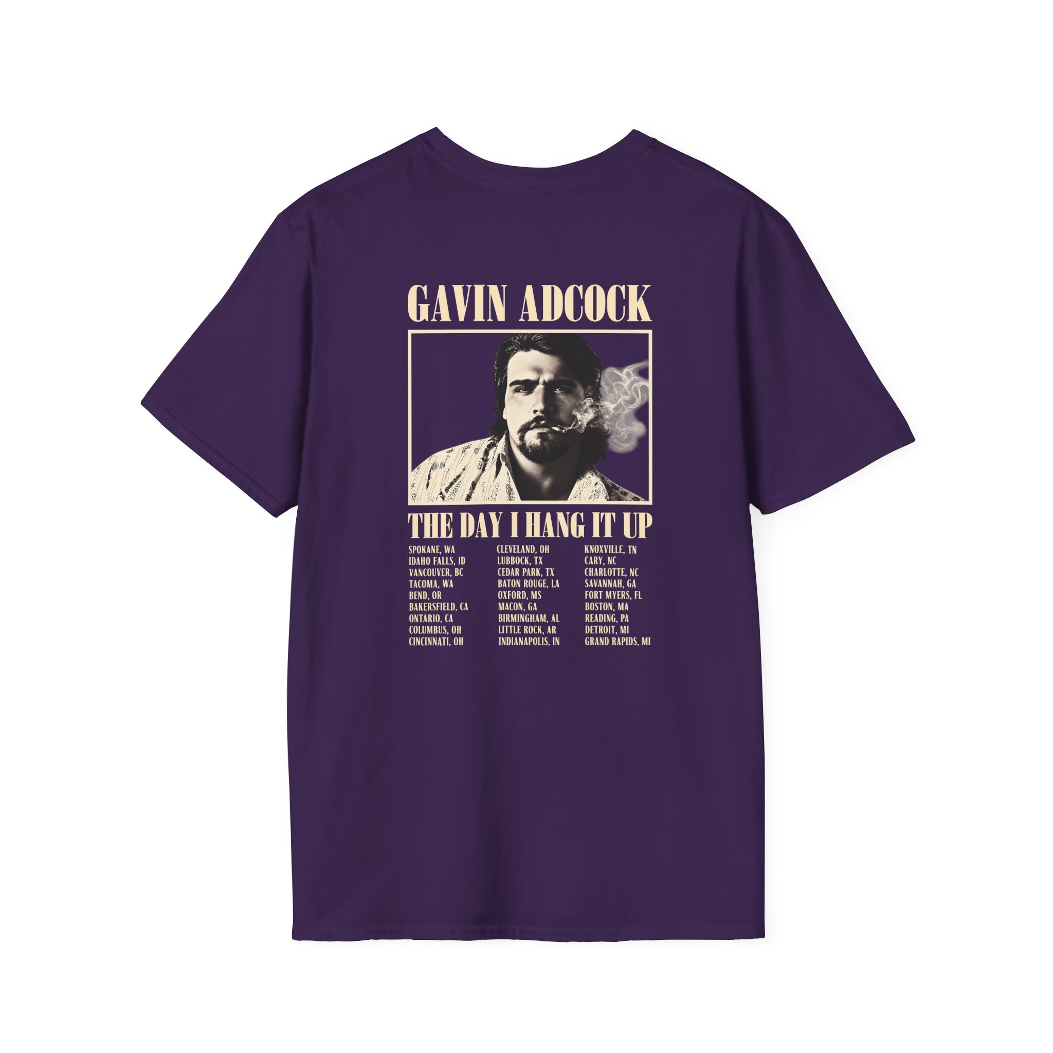 Gavin Adcock Hang It Up Tour Unisex Softstyle T-Shirt - Image 10