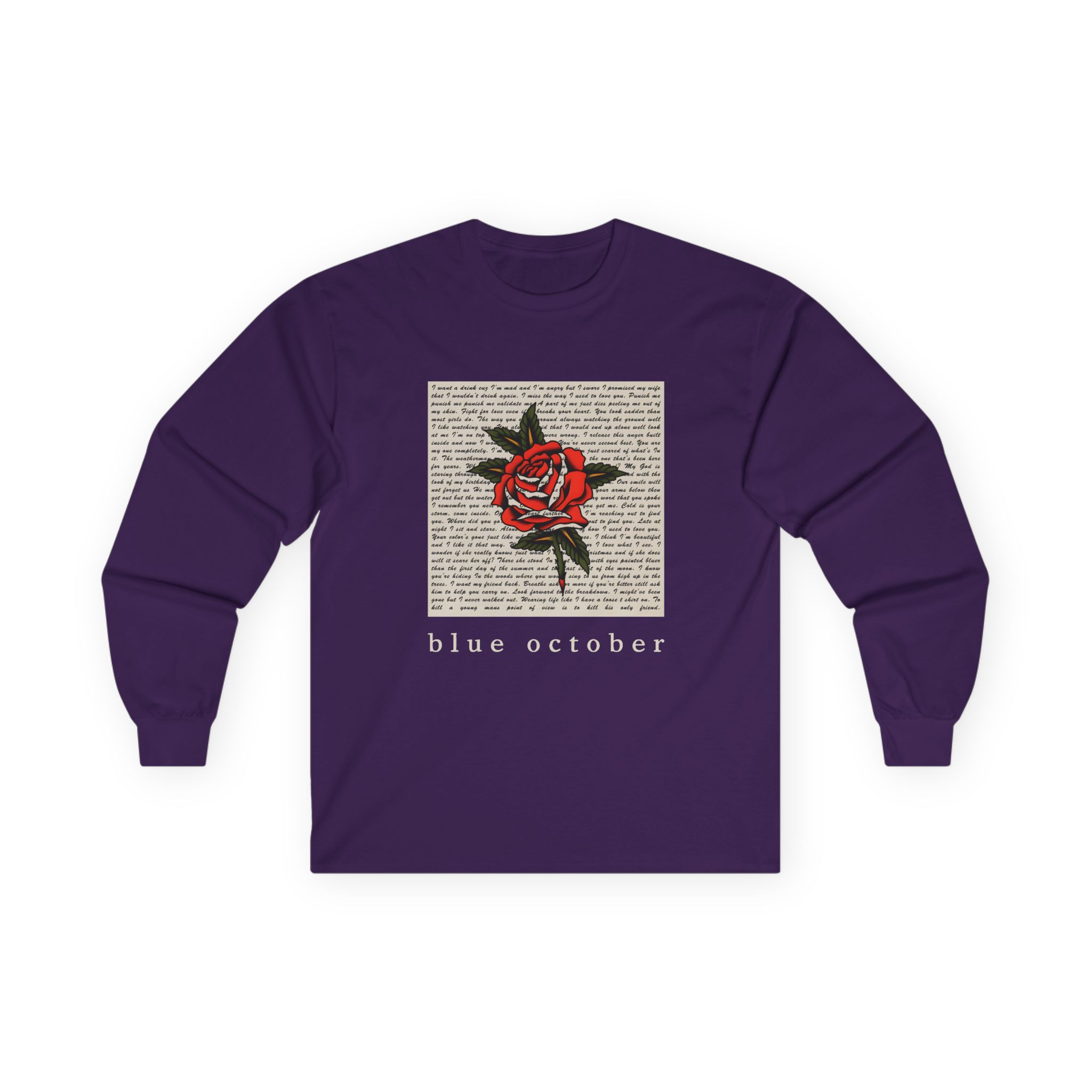 Blue October Rose Lyric Unisex Ultra Cotton Long Sleeve Tee - Image 13