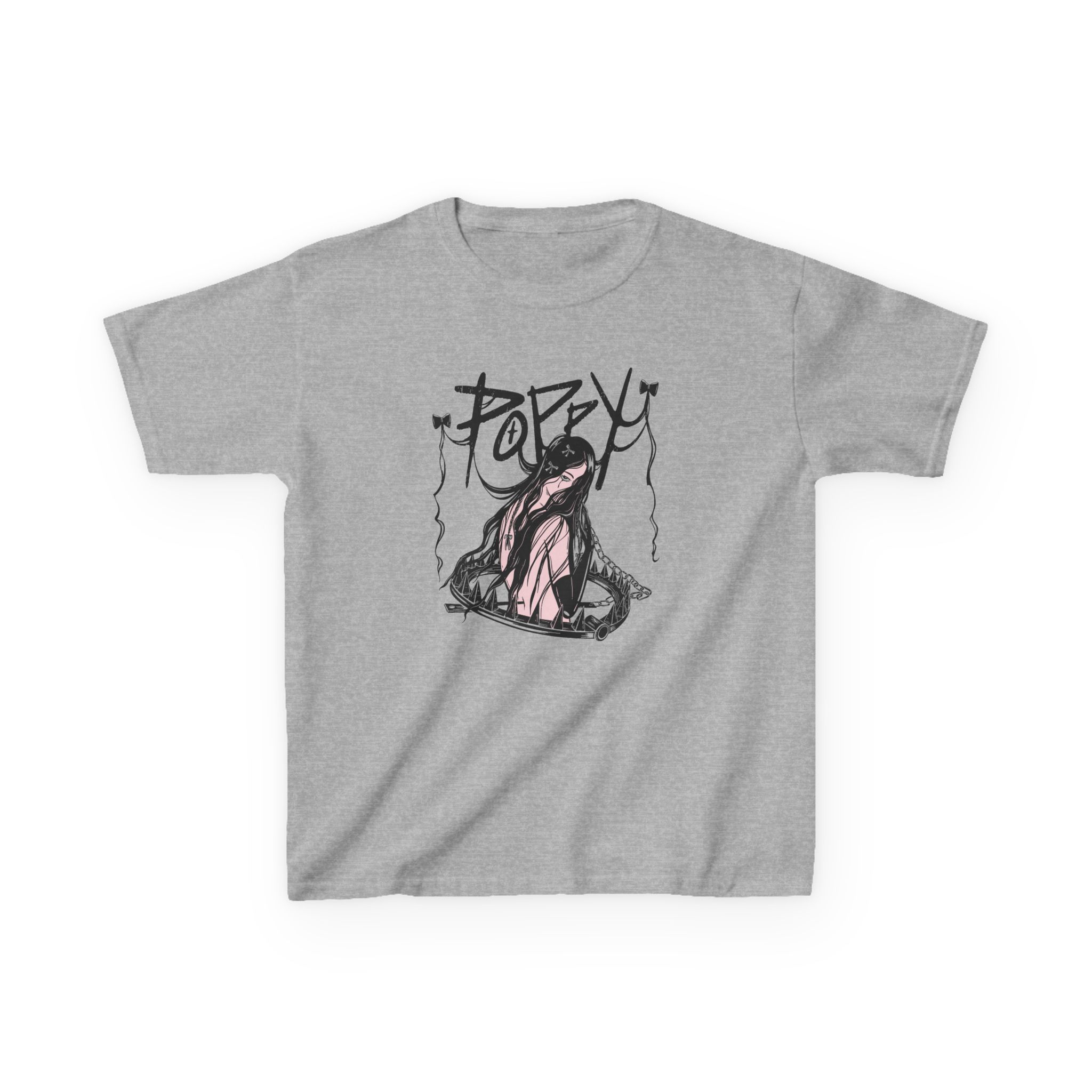 Kids Poppy Negative Spaces Heavy Cotton™ Tee - Image 7