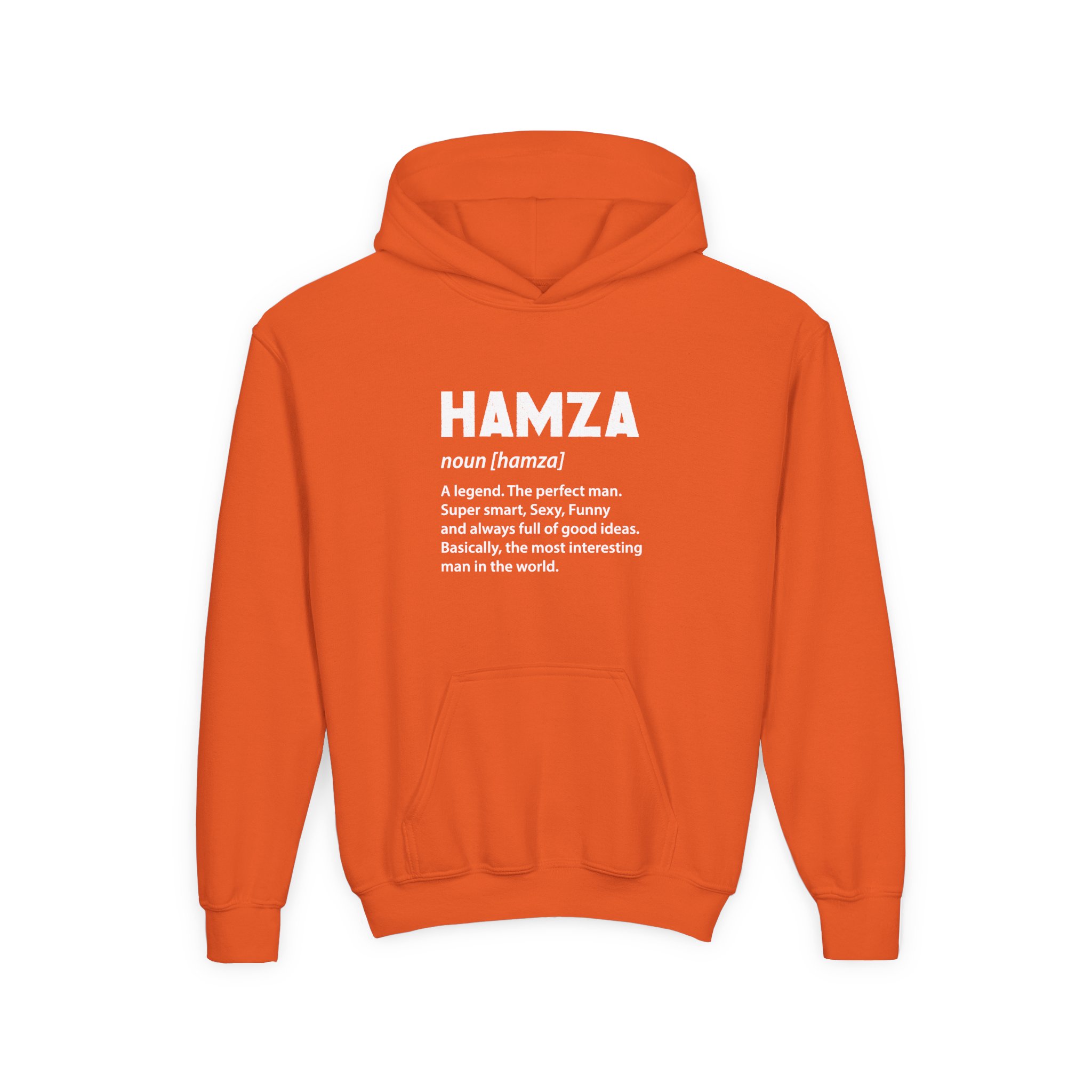 Hamza Name Youth Heavy Blend Hooded Sweatshirt - Image 3