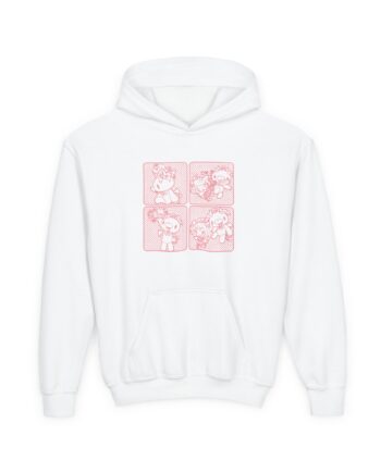 Ironmouse X Gloomy Bear Youth Pink Kawaii Character Graphic Hoodie