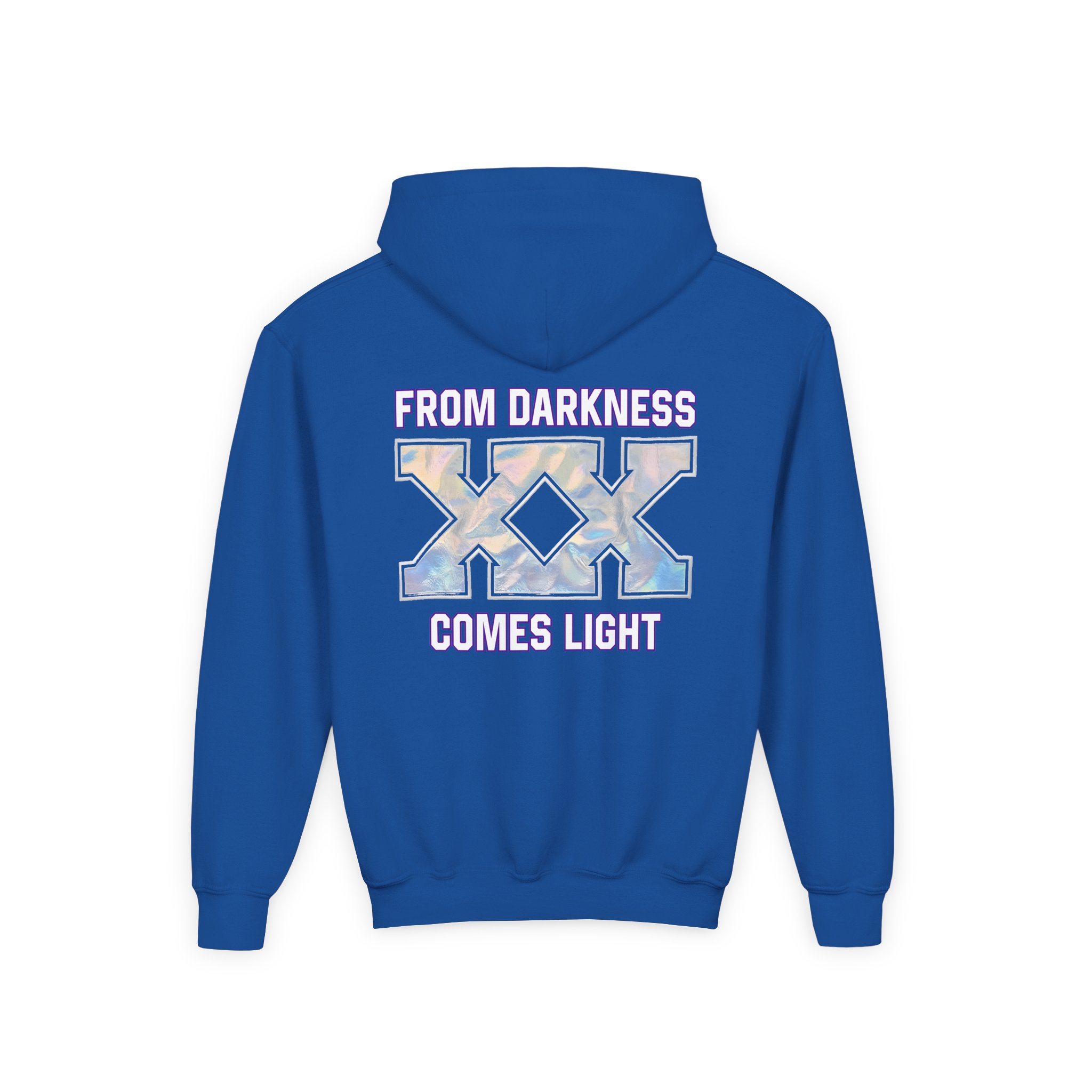 Deathpact From Darkness xx Comes Light Youth Heavy Blend Hooded Sweatshirt - Image 10
