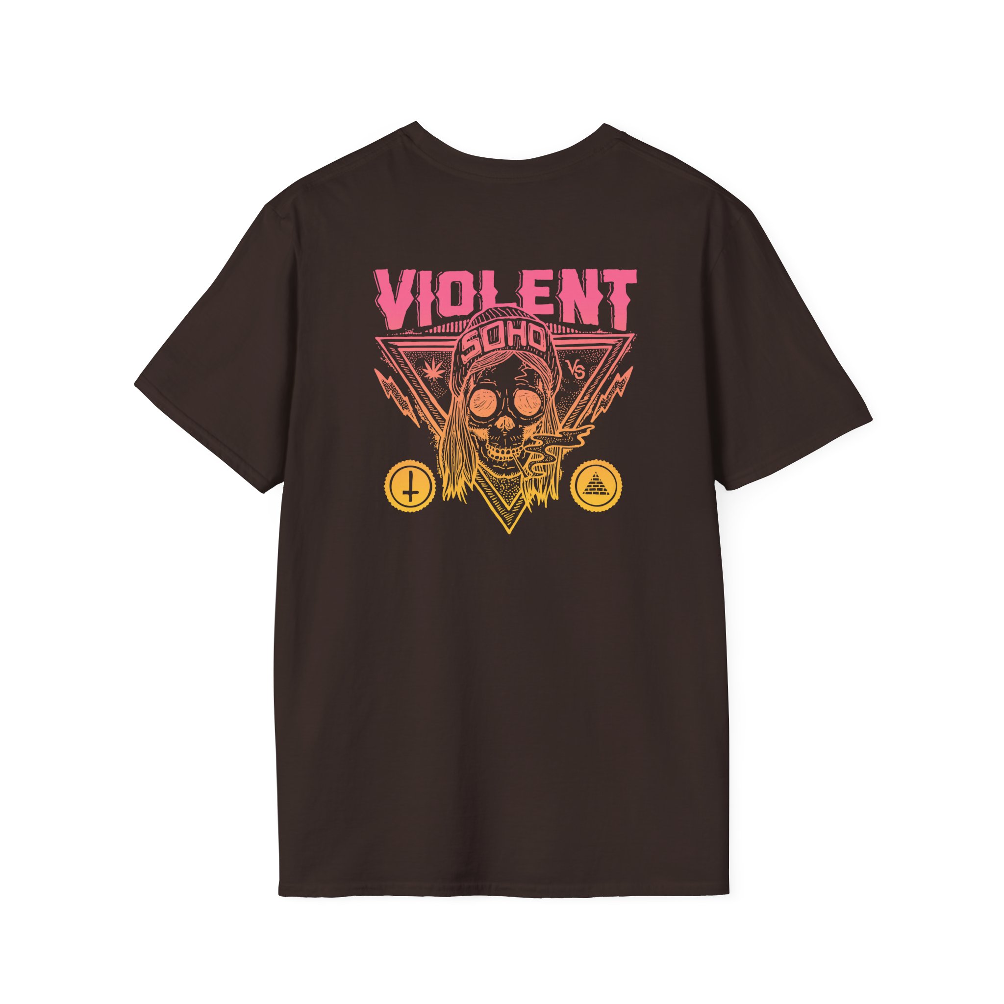 Violent Soho Blazin' Skull Gradient Unisex Softstyle T-Shirt - Image 4