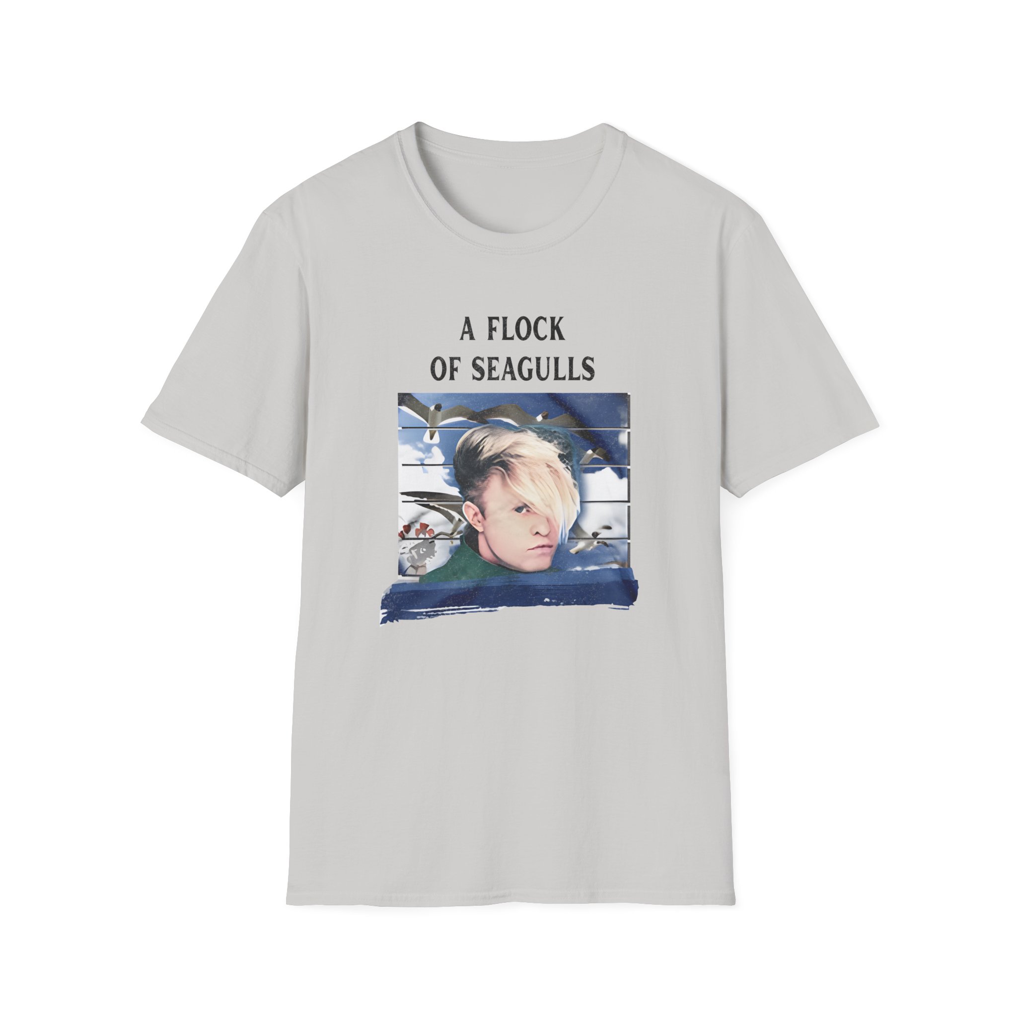 A Flock of Seagulls Birds in Flight Unisex Softstyle T-Shirt - Image 5
