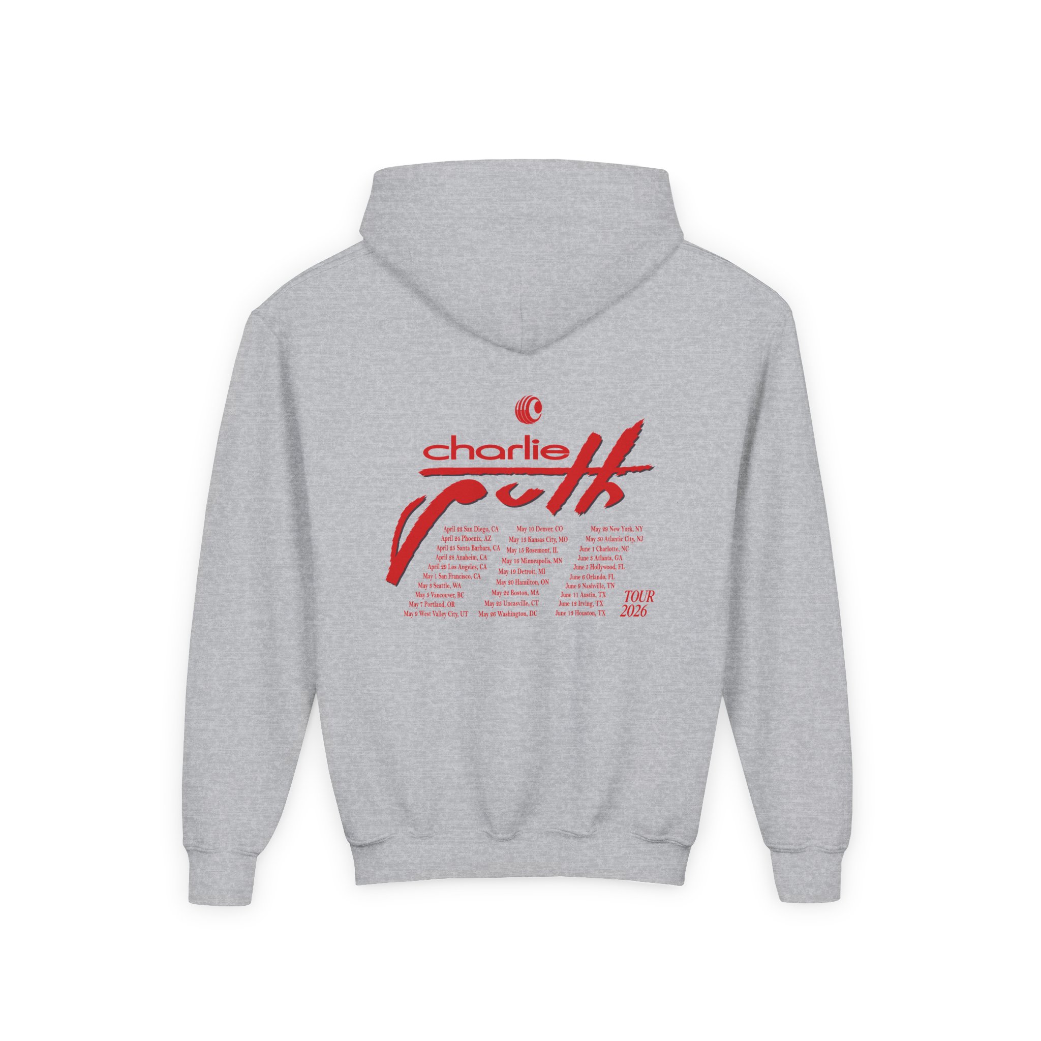 Charlie Puth Charlie Puth 2026 Tour Youth Heavy Blend Hooded Sweatshirt - Image 4