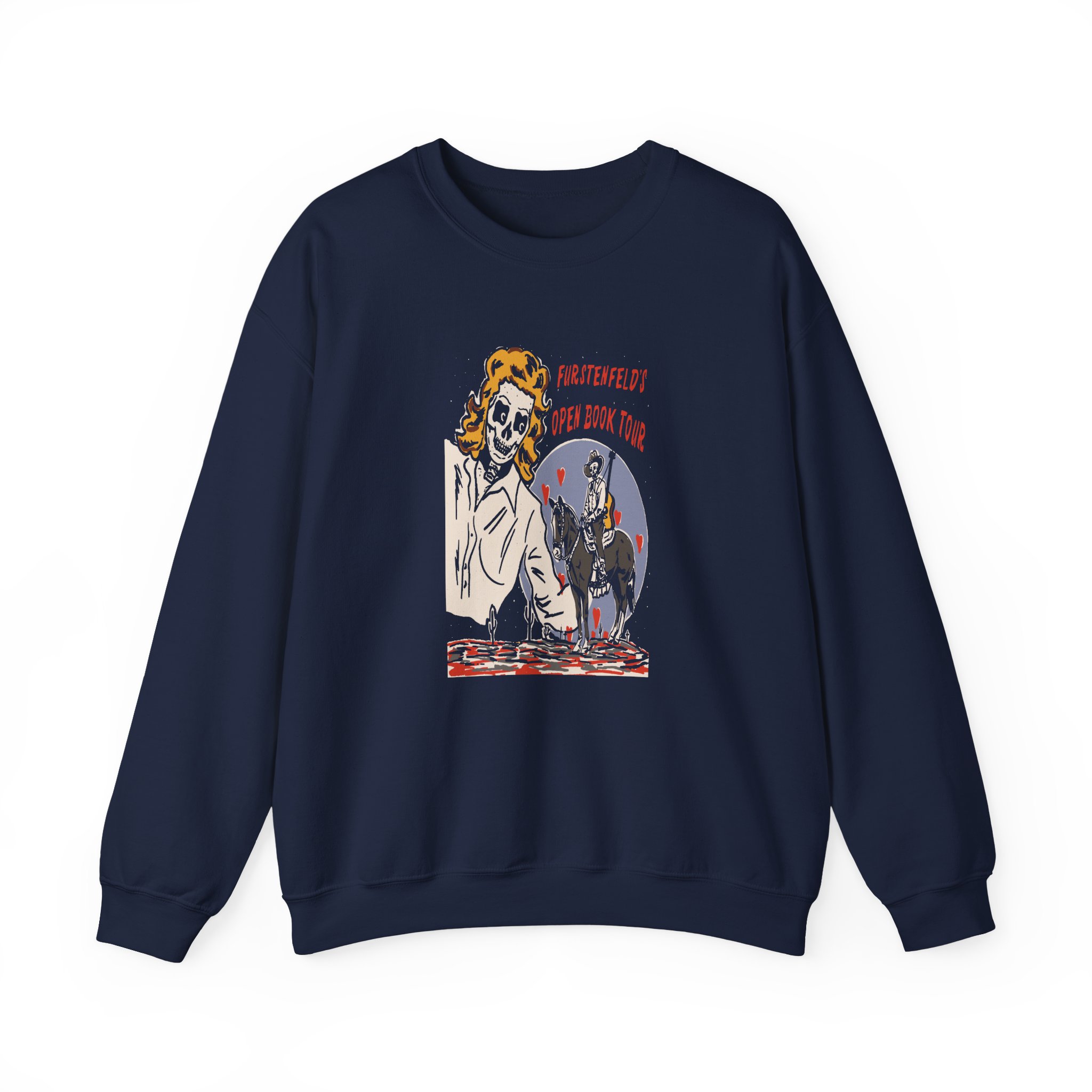 Blue October Open Book Skeleton Cowboy Unisex Heavy Blend™ Crewneck Sweatshirt - Image 11
