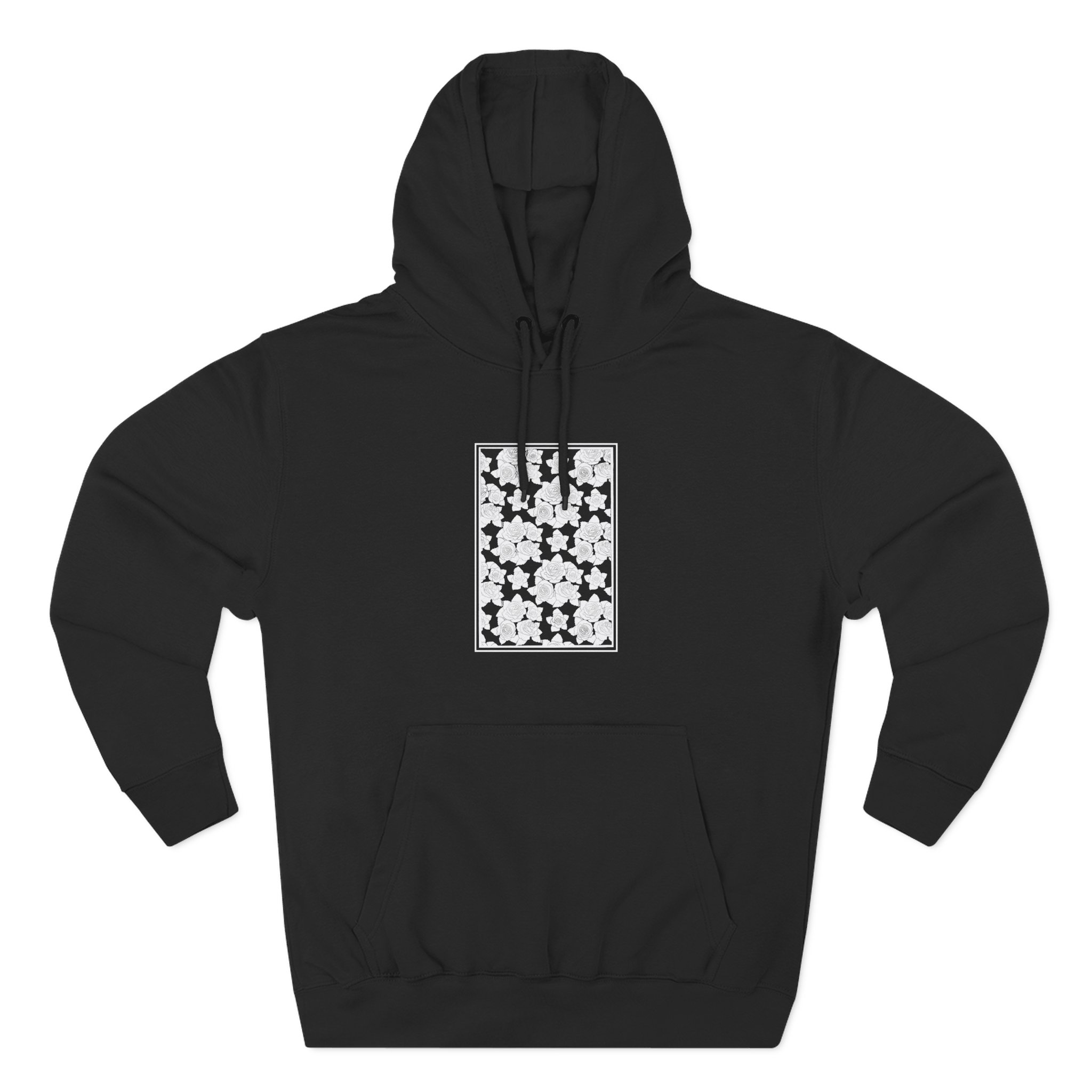 Smoke Floral Three-Panel Fleece Hoodie