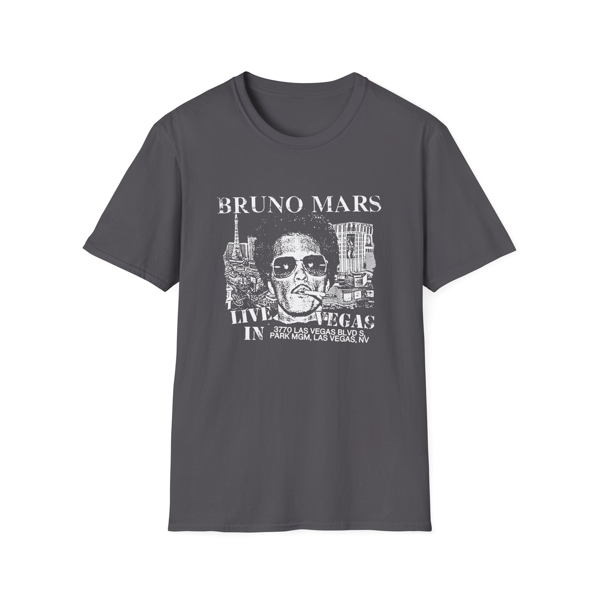 Bruno Mars Live In Vegas Unisex Softstyle T-Shirt - Image 7
