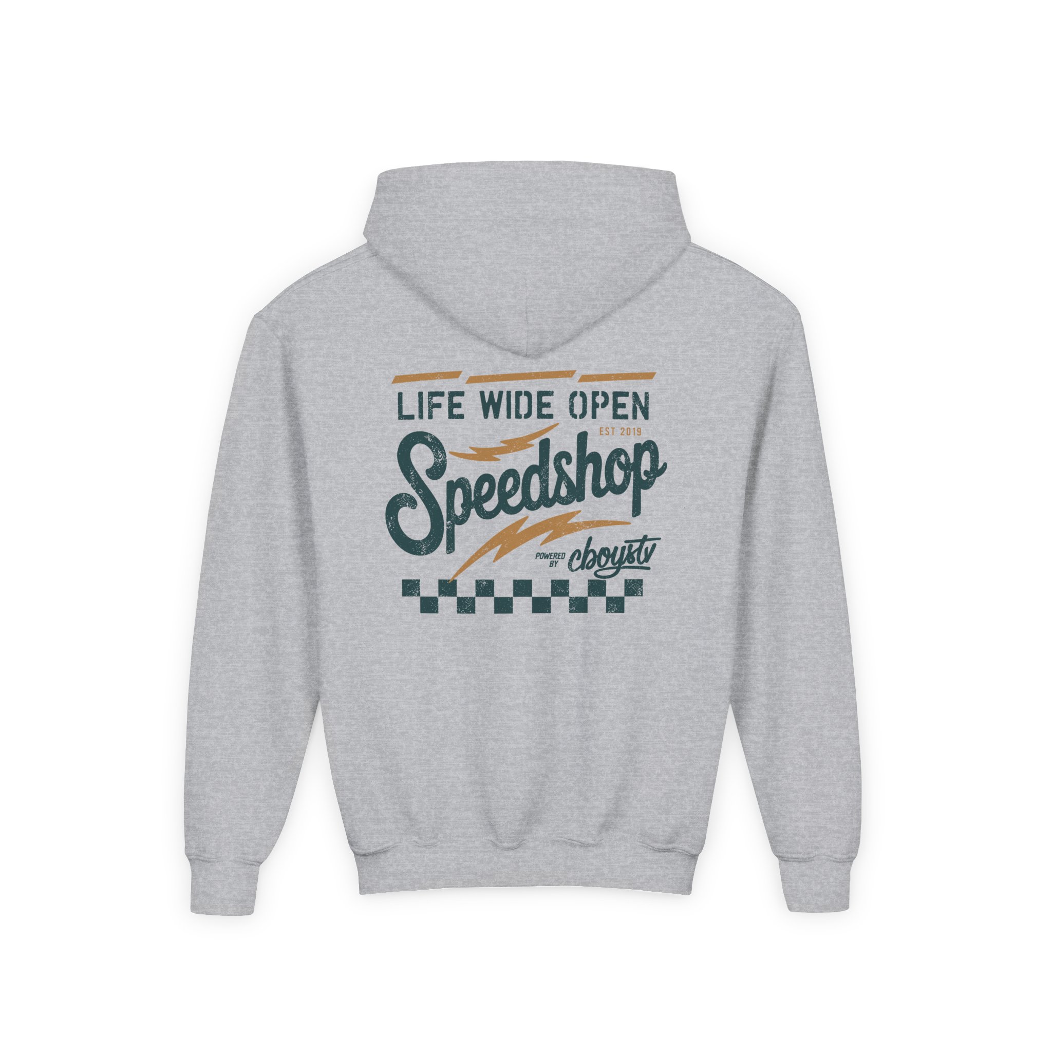 Cboystv Speed Shop Youth Heavy Blend Hooded Sweatshirt - Image 4
