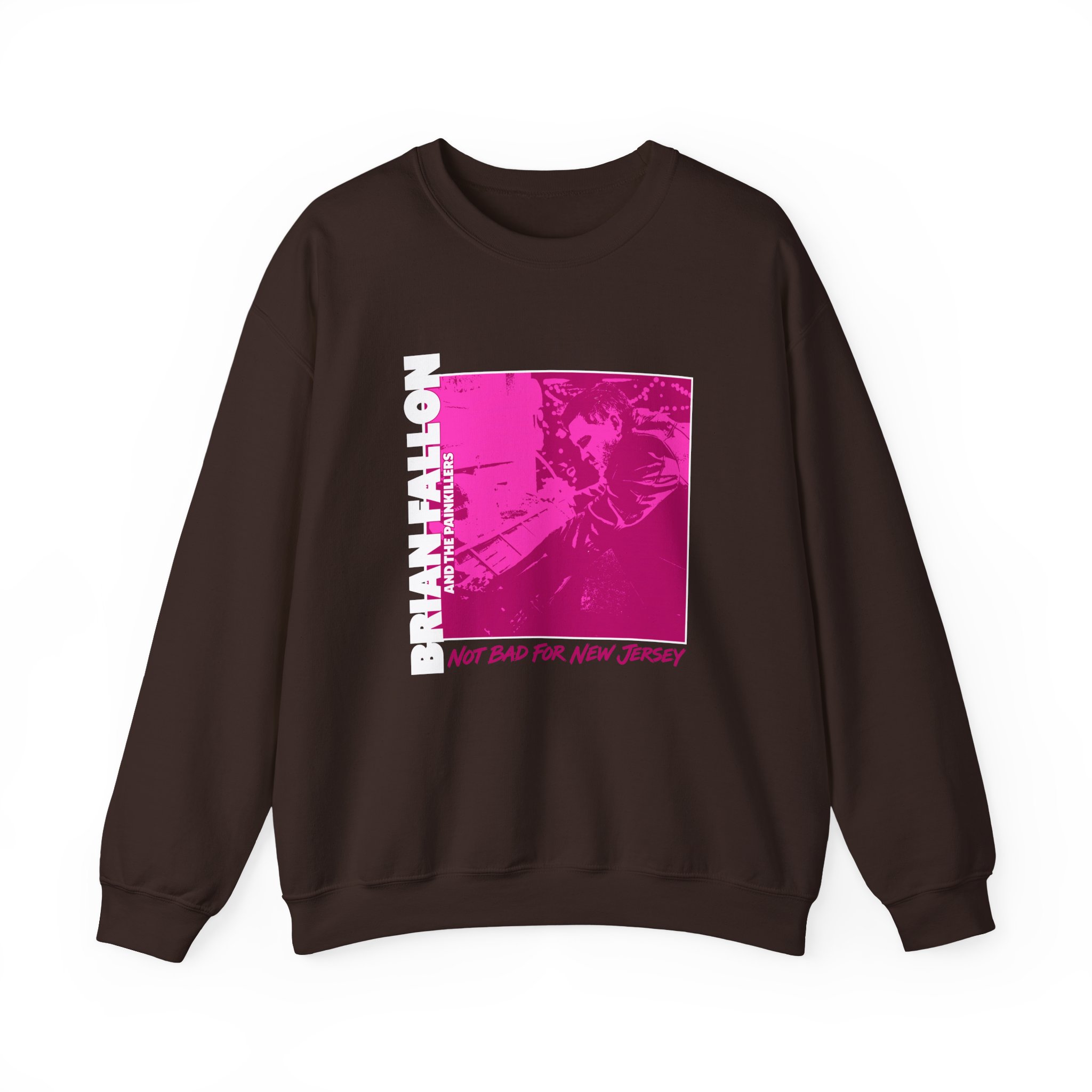 Brian Fallon Not Bad Pink Graphic Unisex Heavy Blend™ Crewneck Sweatshirt - Image 3