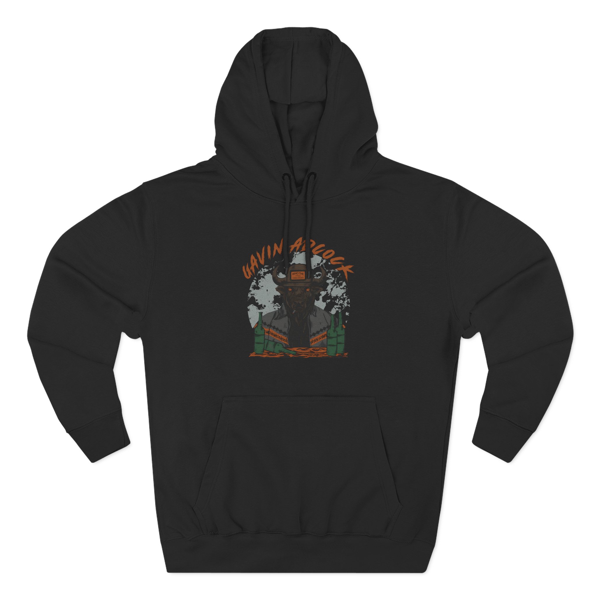 Gavin Adcock Graphite Bull Three-Panel Fleece Hoodie