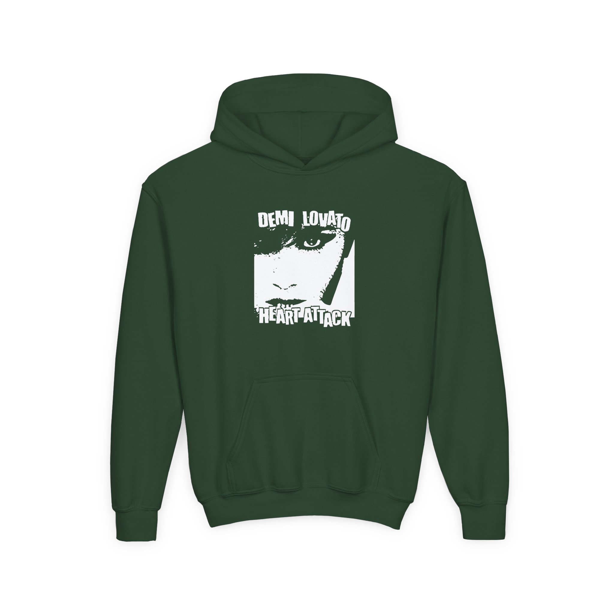 D L Heart Attack Anniversary Youth Heavy Blend Hooded Sweatshirt - Image 5