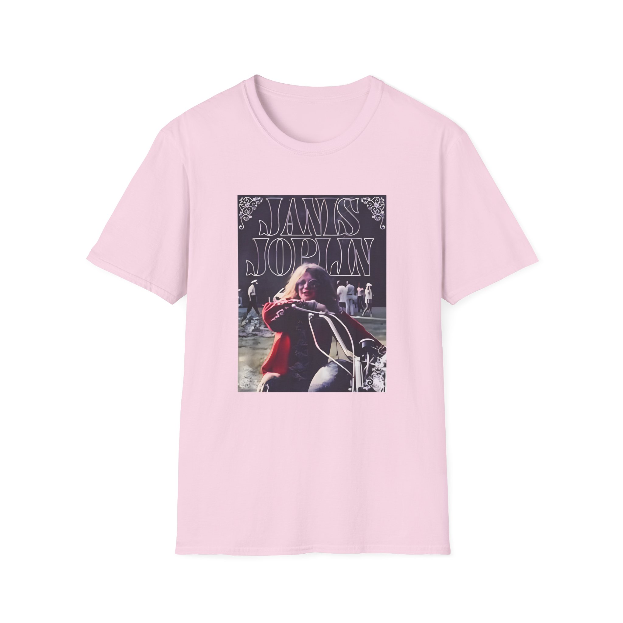 Janis Joplin Greatest Hits Motorcycle Cover Unisex Softstyle T-Shirt - Image 25