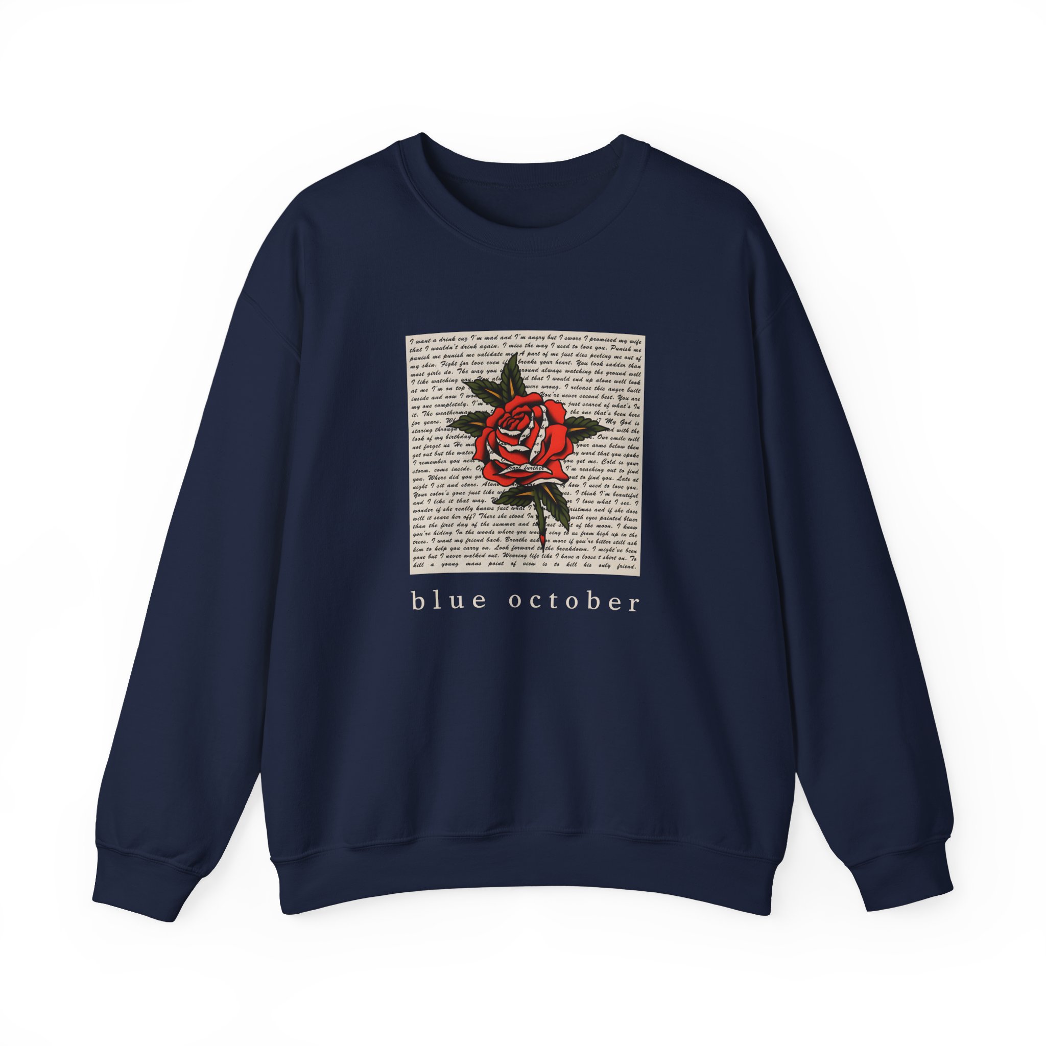 Blue October Rose Lyric Unisex Heavy Blend™ Crewneck Sweatshirt - Image 17