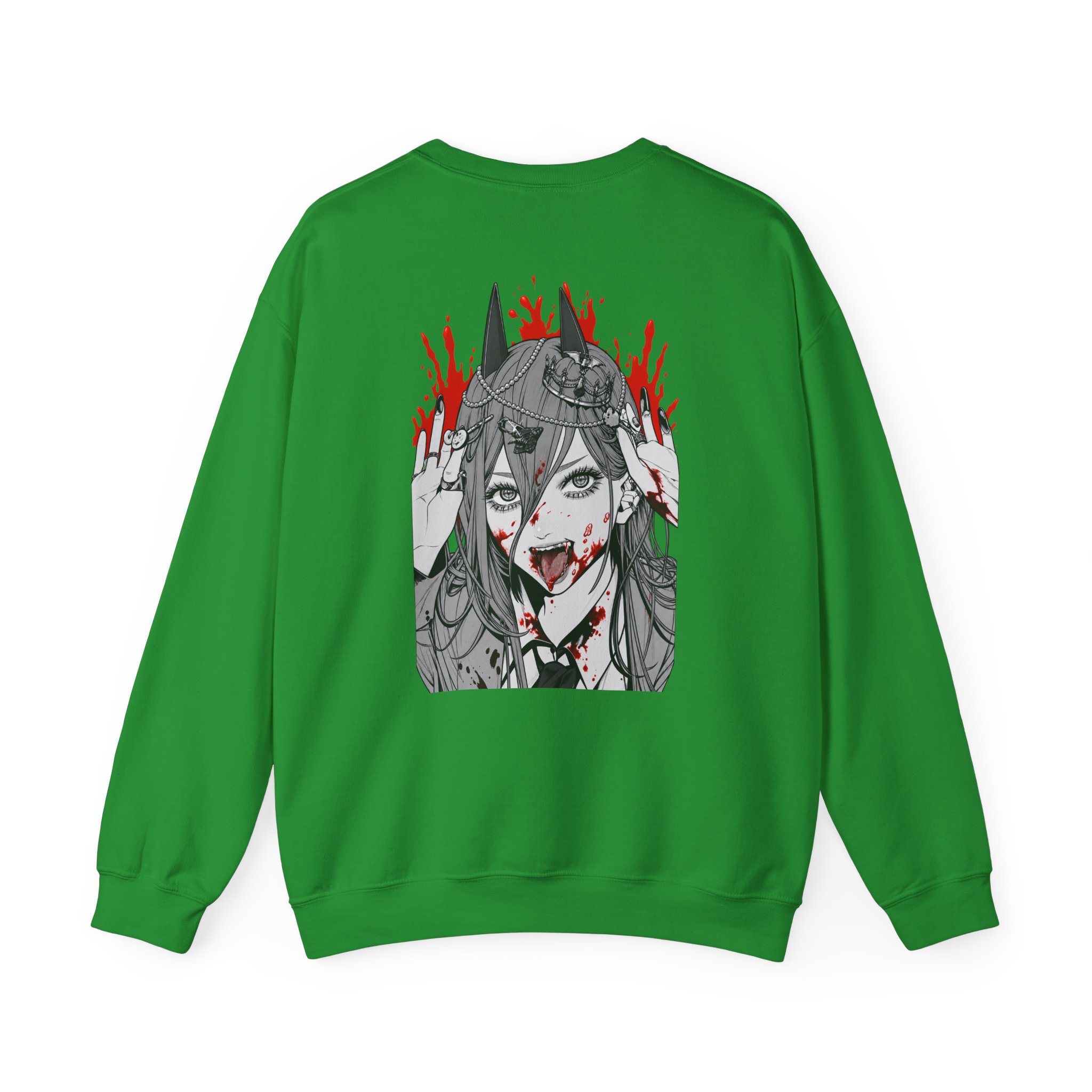 Chainsaw Man Power Grey Melange Unisex Heavy Blend™ Crewneck Sweatshirt - Image 8