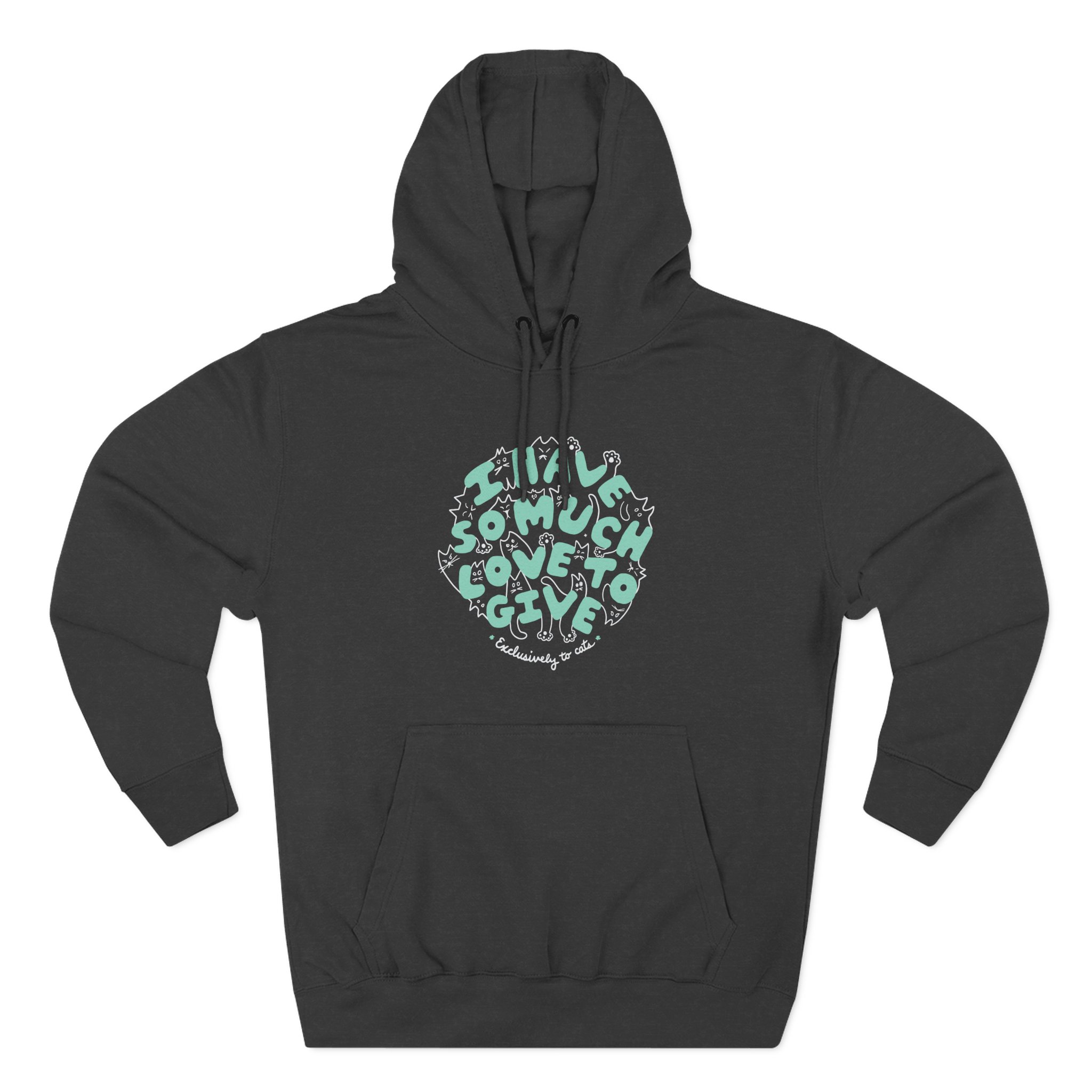 Dropout Exclusively To Cats Three-Panel Fleece Hoodie - Image 3
