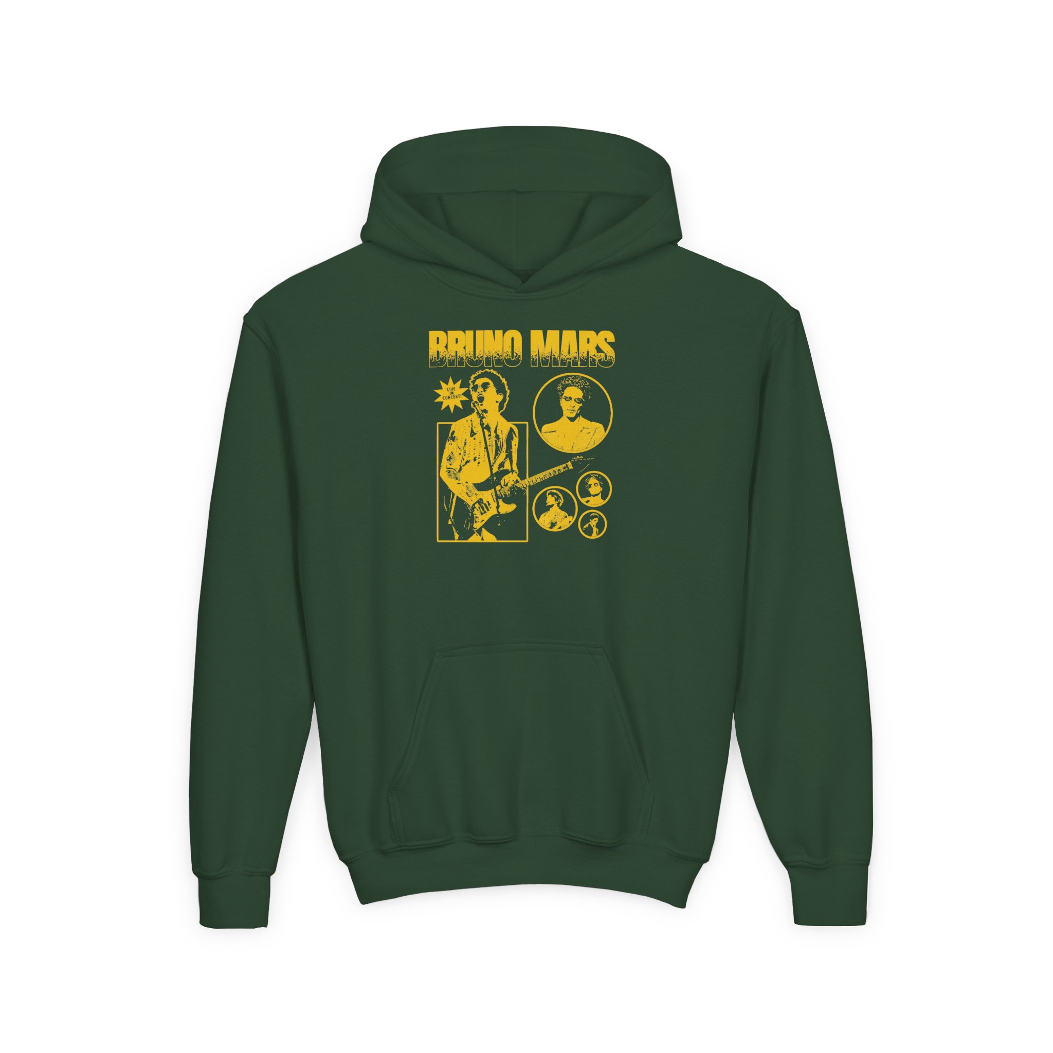 Bruno Mars Youth Heavy Blend Hooded Sweatshirt - Image 3